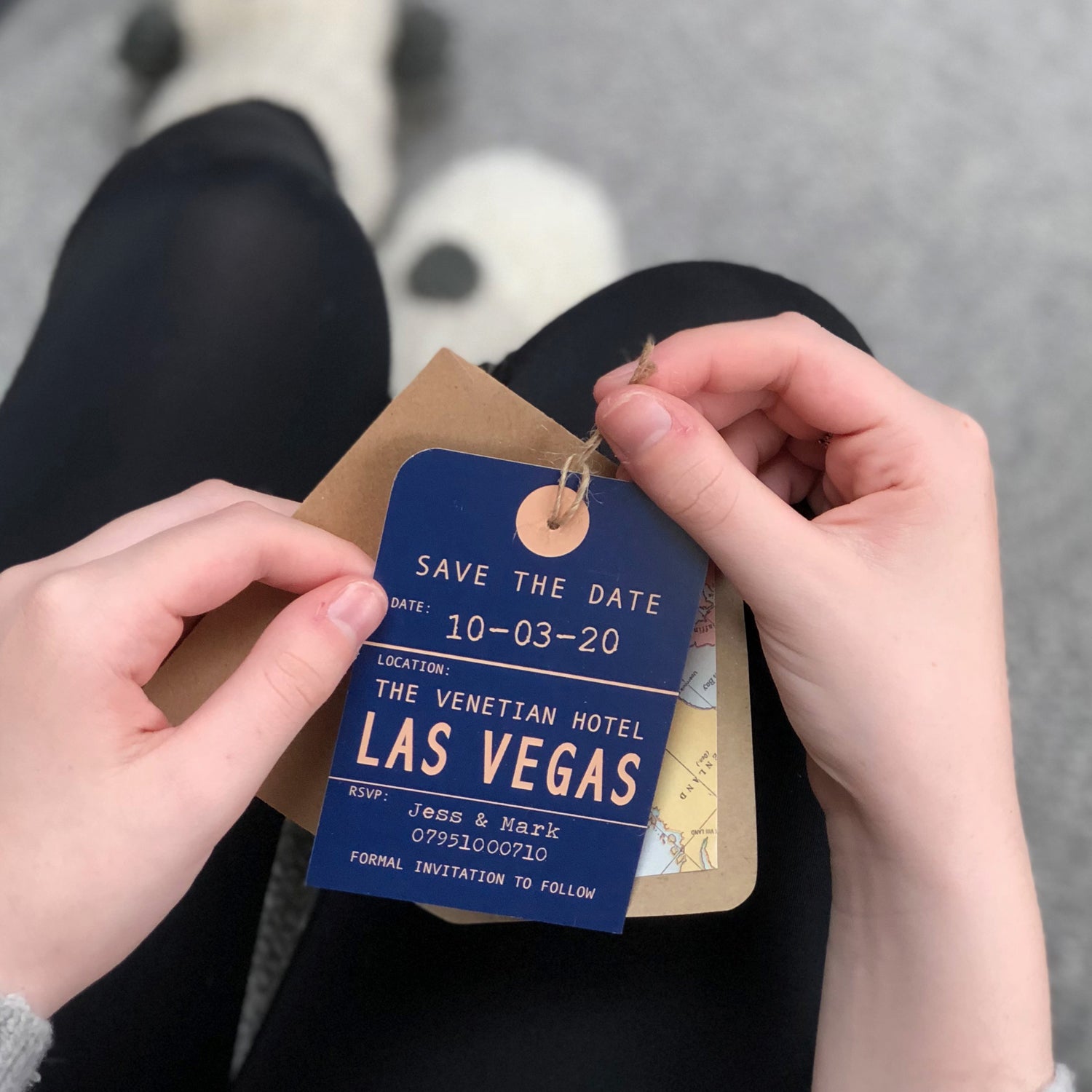 Map Luggage Tag Save The Date