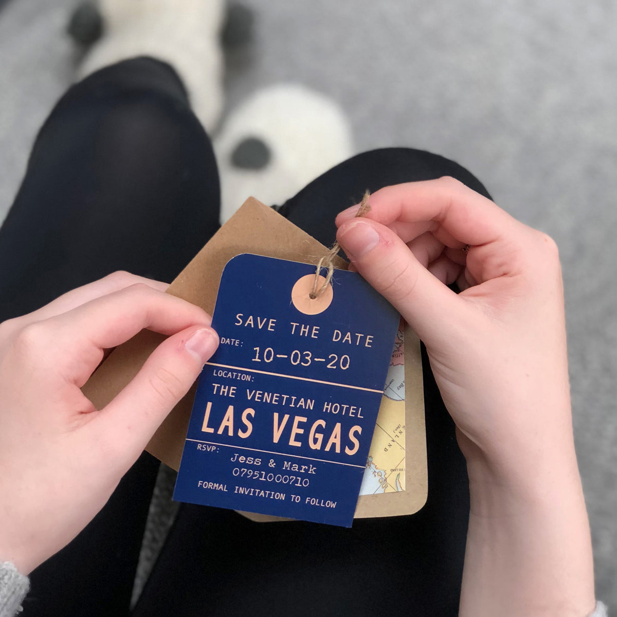 Map Luggage Tag Save The Date