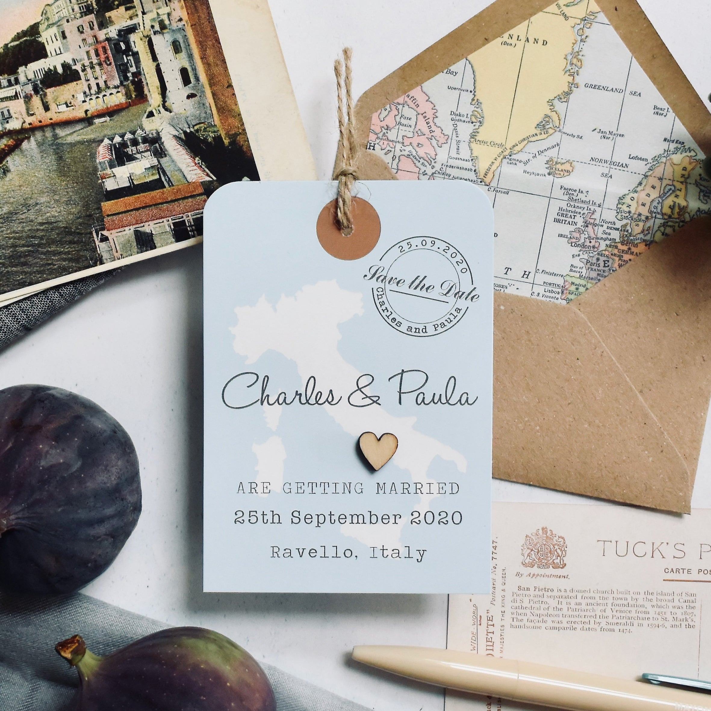 Map Luggage Tag Save The Date