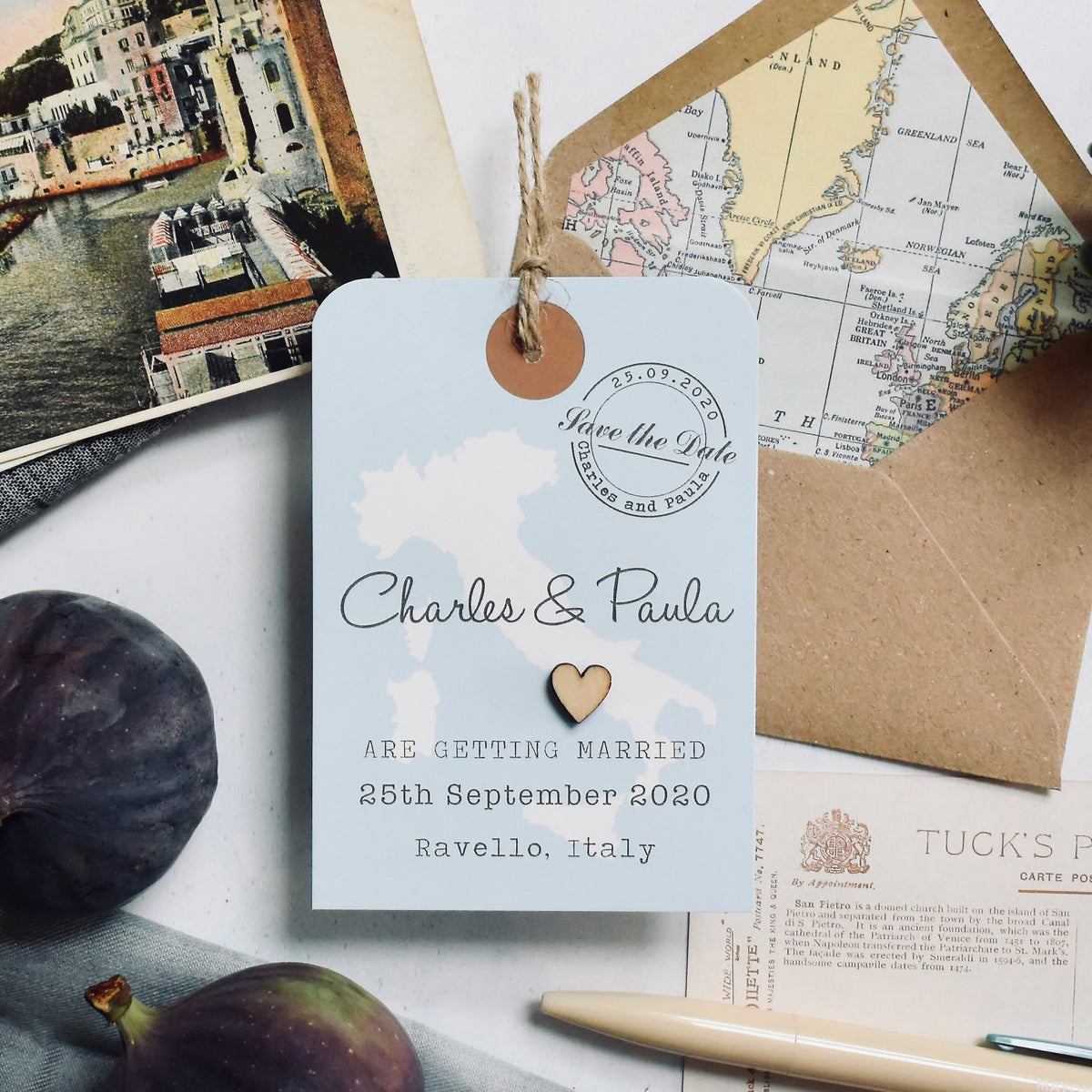 Map Luggage Tag Save The Date
