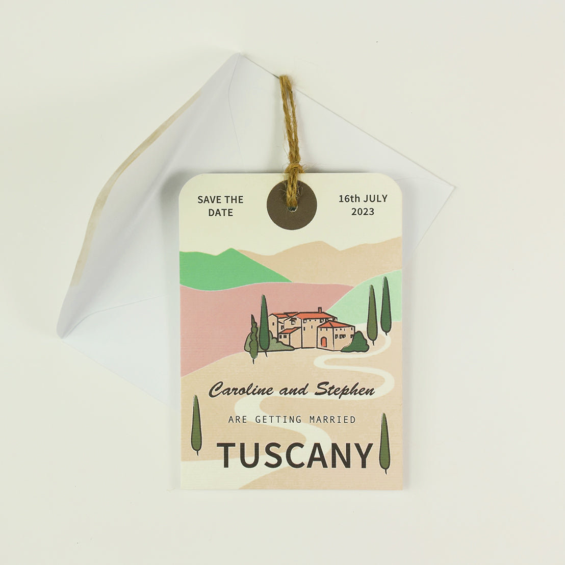 Tuscany Luggage Tag Save the Date