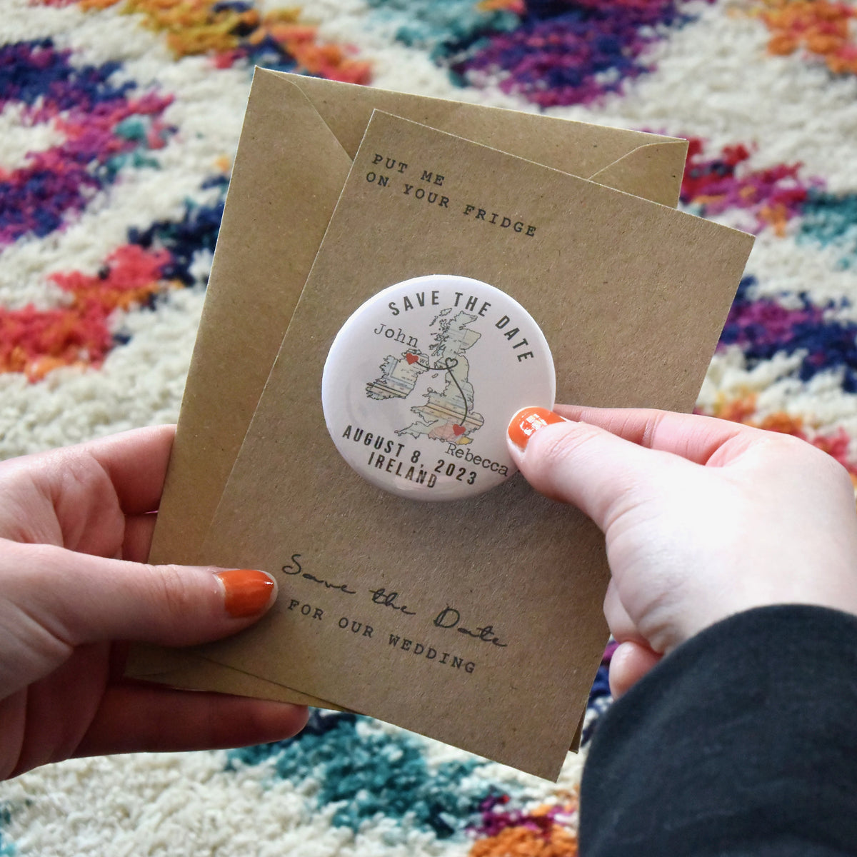 Vintage Map Magnetic Save The Date
