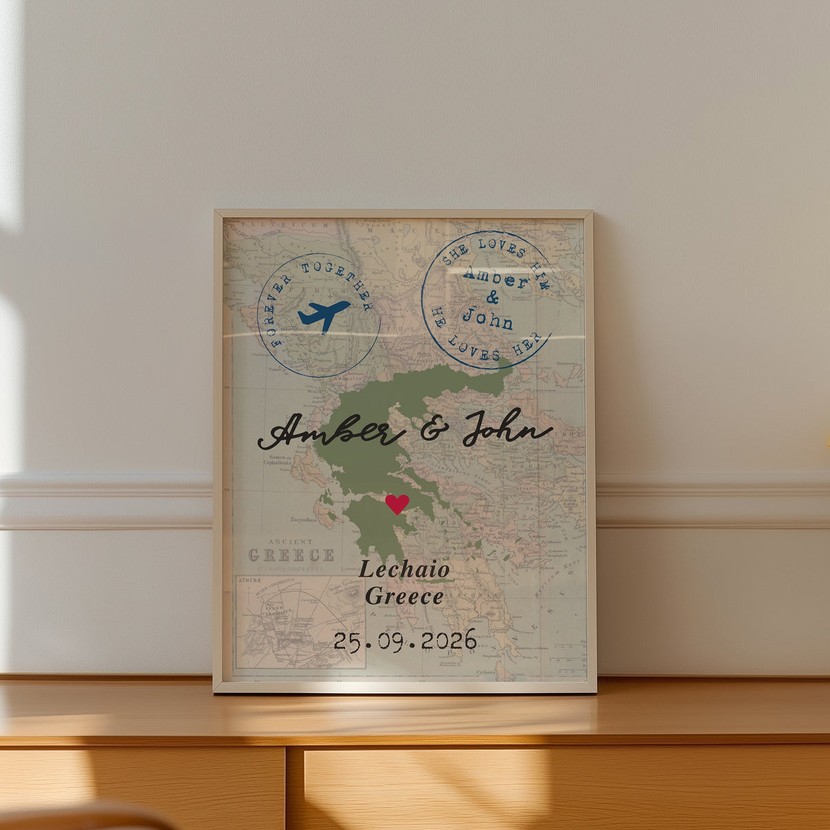 Personalised Map Print Wedding Gift