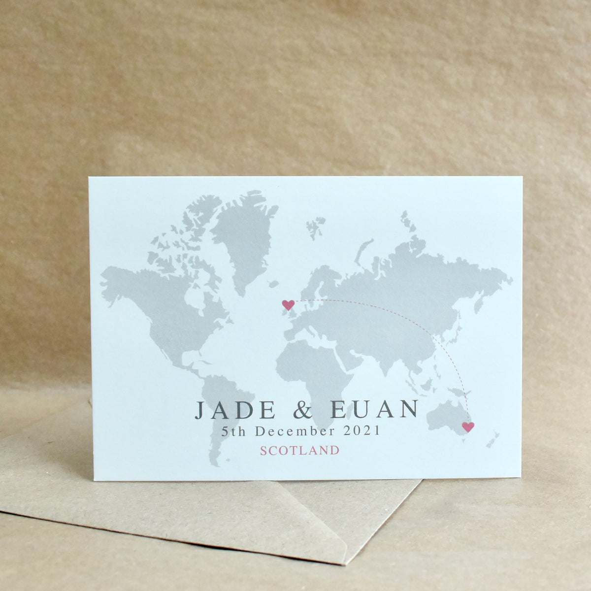 JADE  -  WORLD MAP WEDDING INVITATION