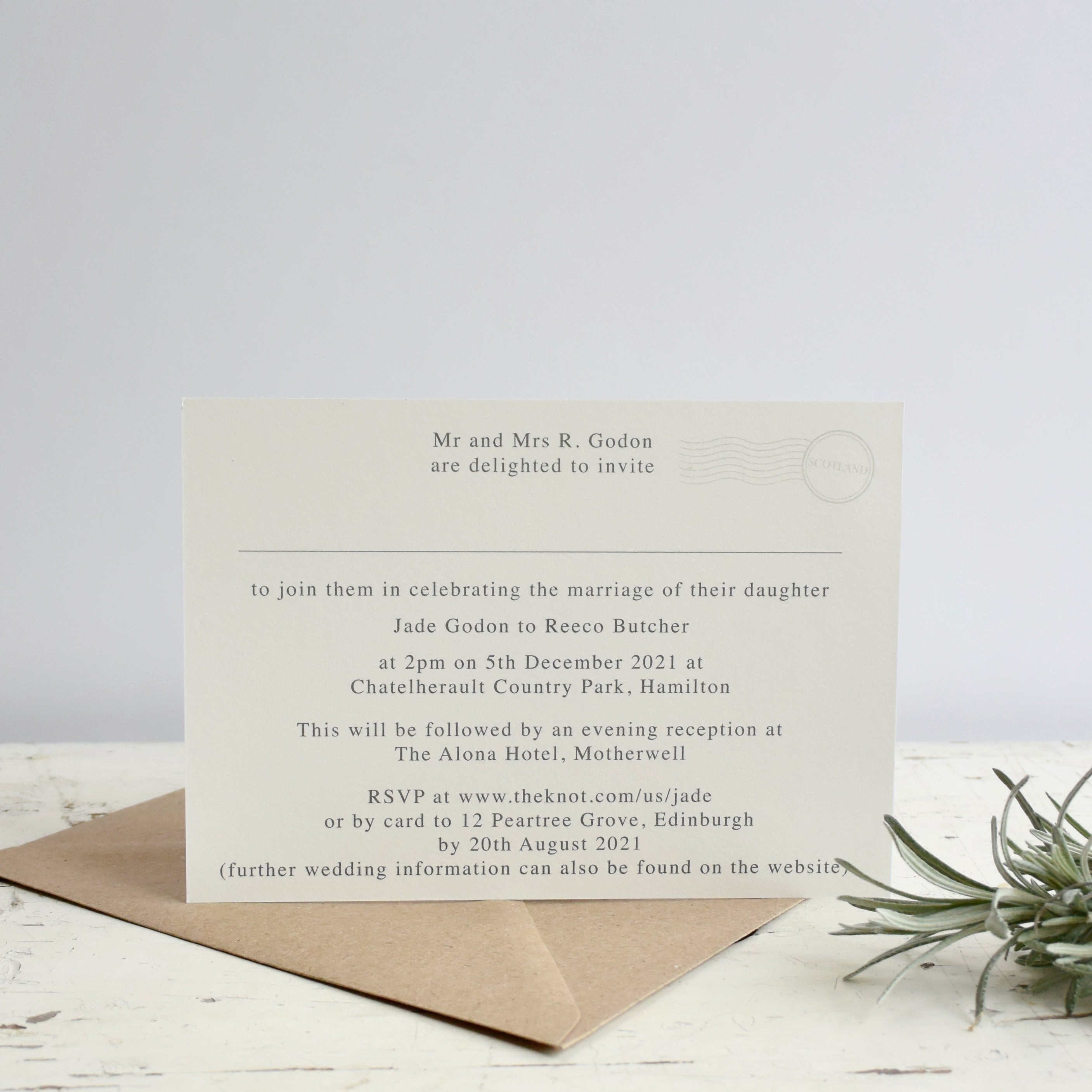 JADE  -  WORLD MAP WEDDING INVITATION