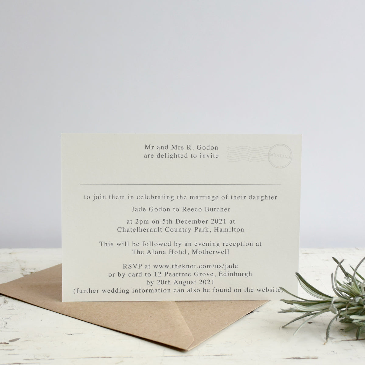JADE  -  WORLD MAP WEDDING INVITATION