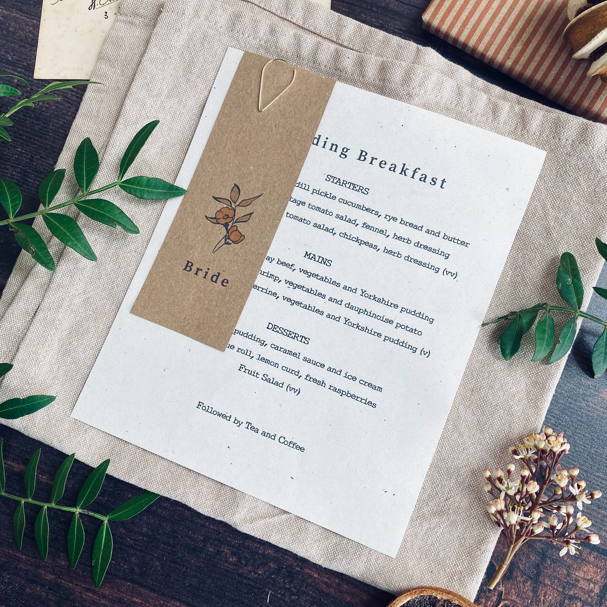 Rustic Boho Tipi Menus