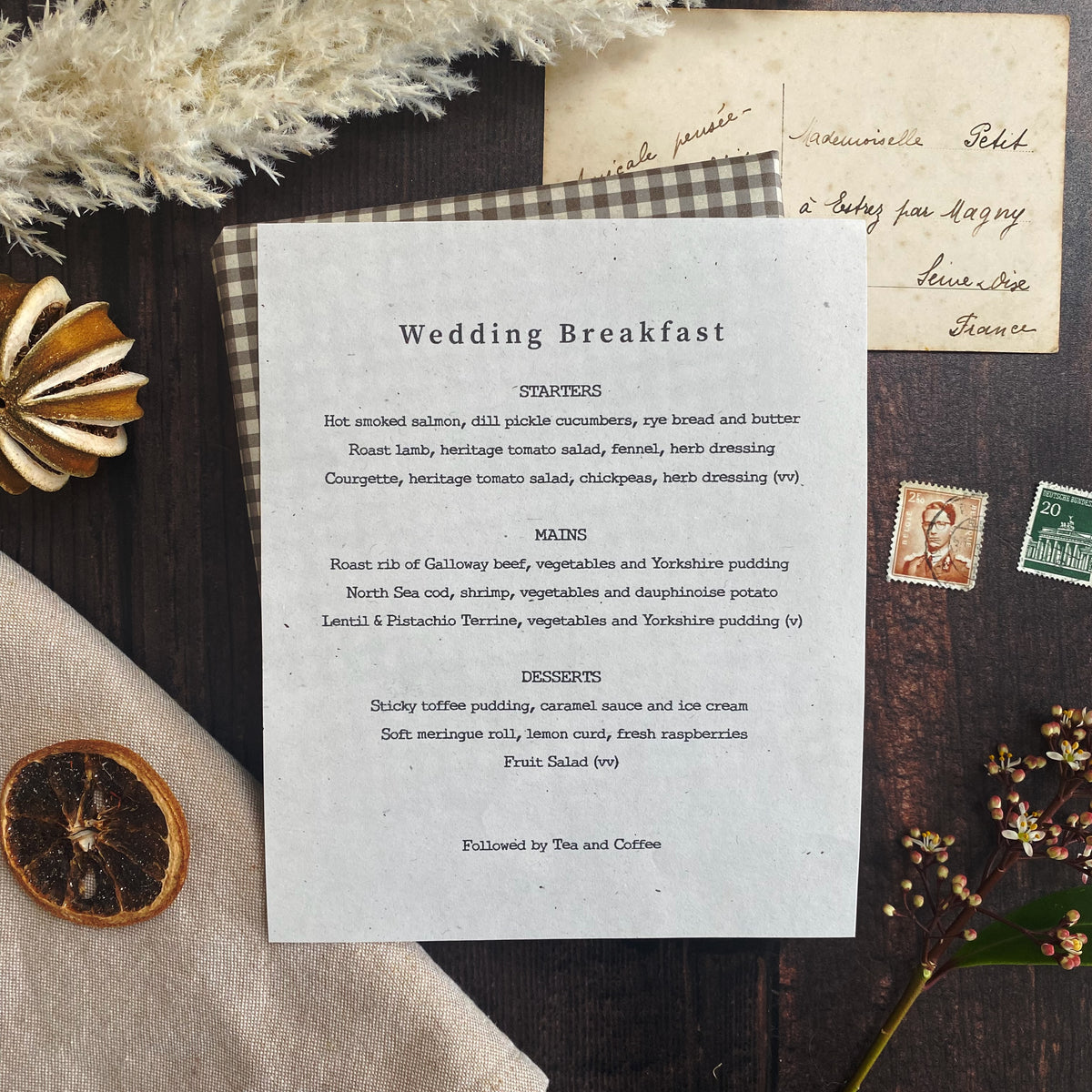 Rustic Boho Tipi Menus