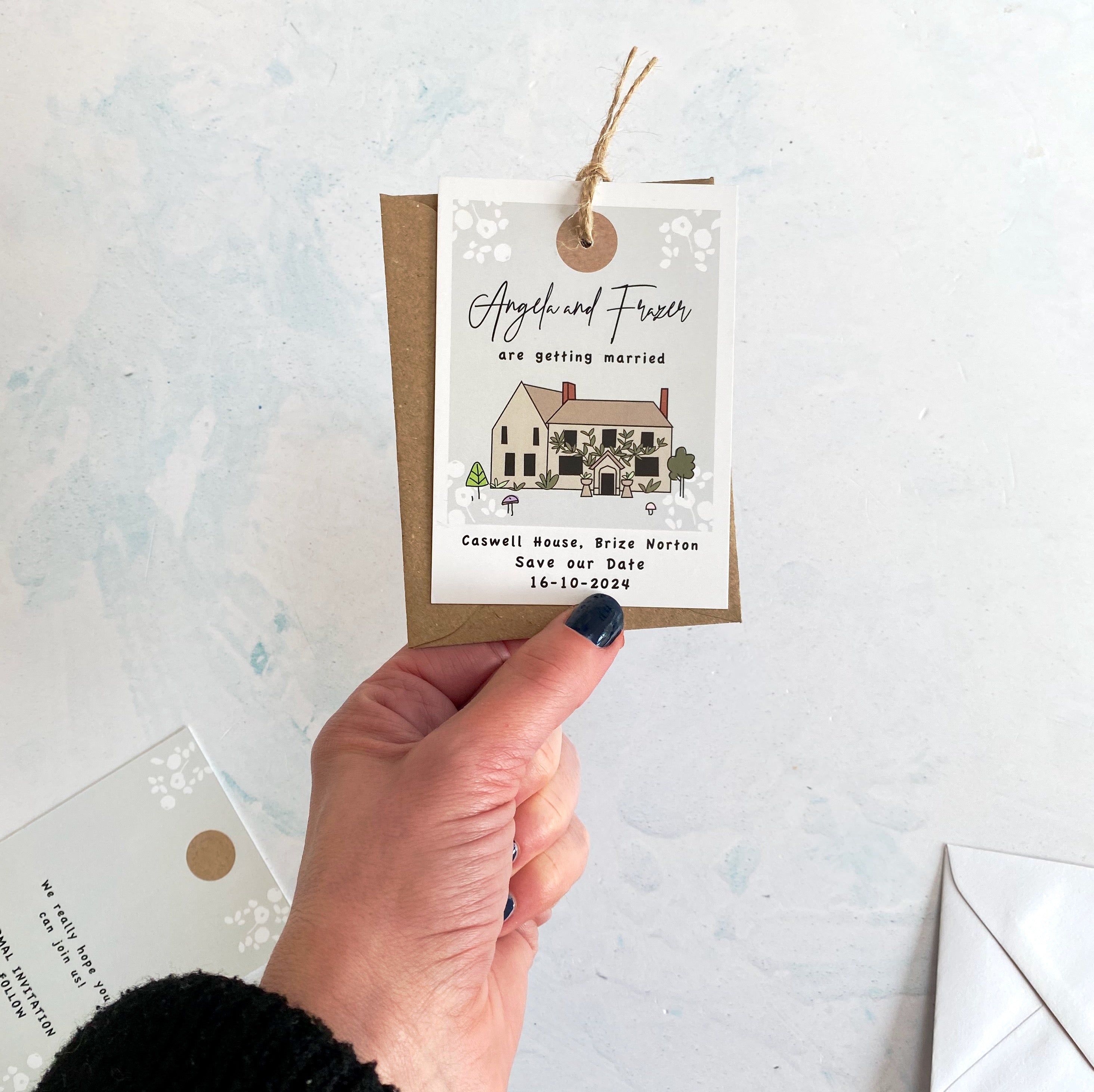 Wedding Venue Bespoke Illustration Luggage Tag