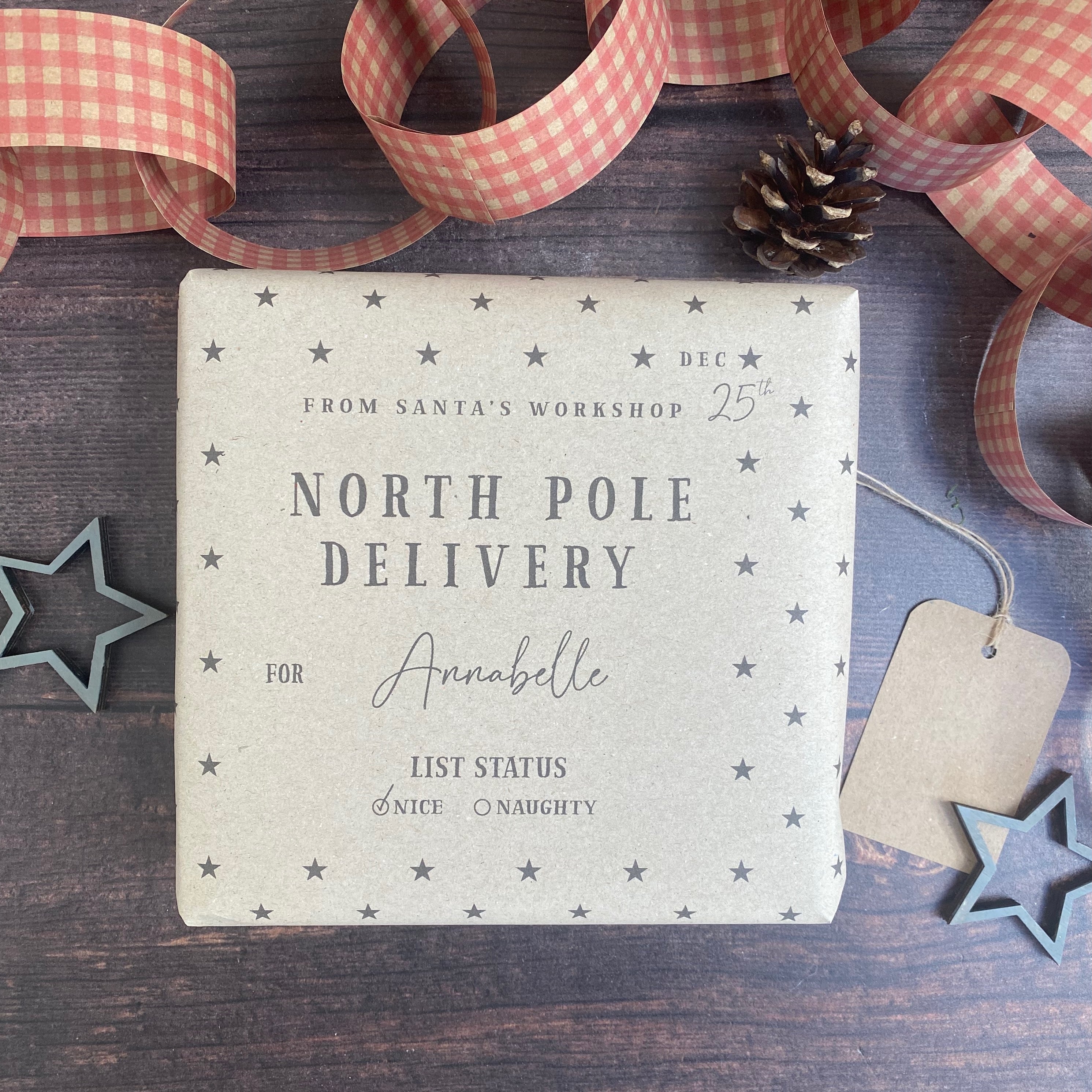 North Pole Personalised Paper Fibre Wrapping Paper