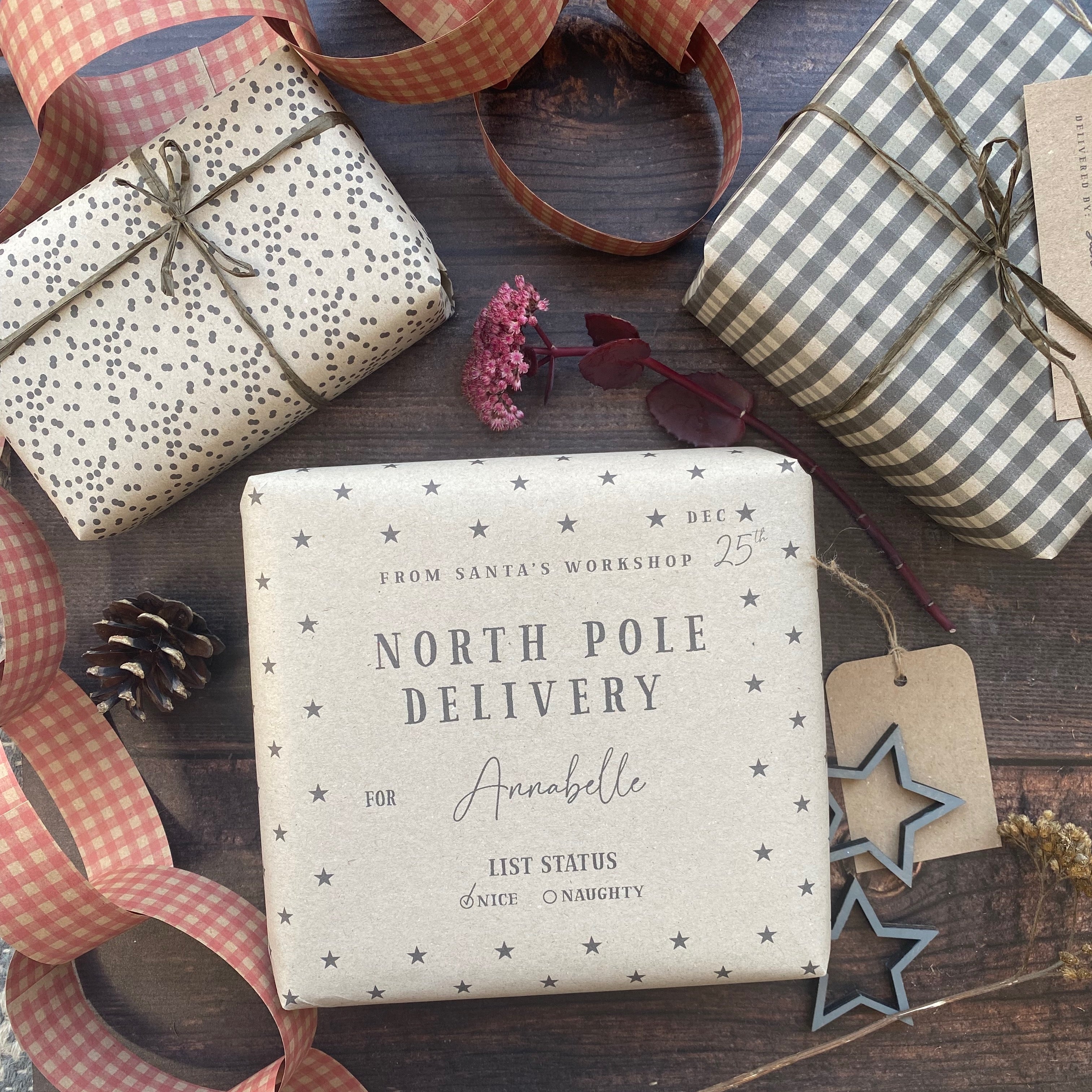 North Pole Personalised Paper Fibre Wrapping Paper