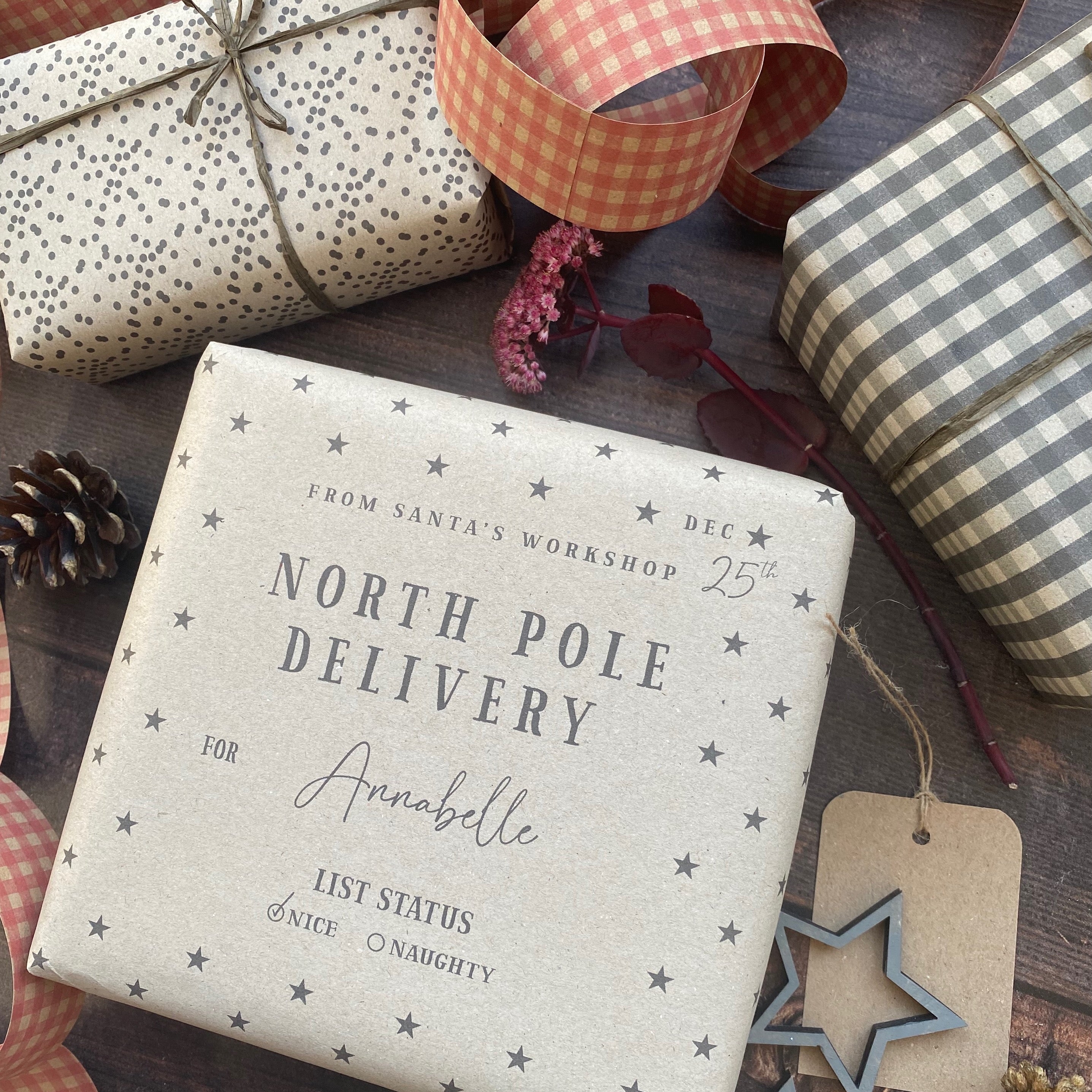 North Pole Personalised Paper Fibre Wrapping Paper
