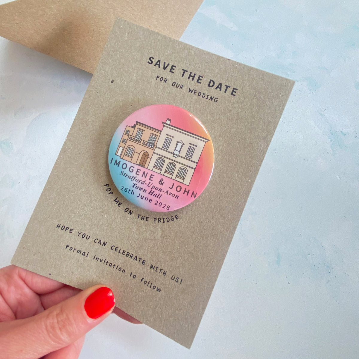 Venue Illustration Magnet Save the Date, Multi - Ombre
