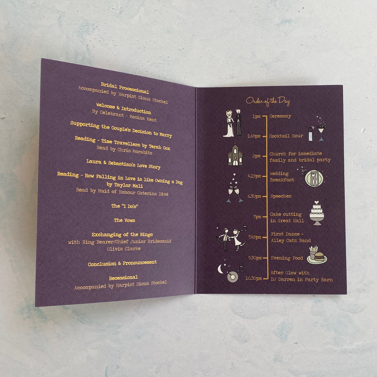 Wedding Order Of Service Venue Illustration