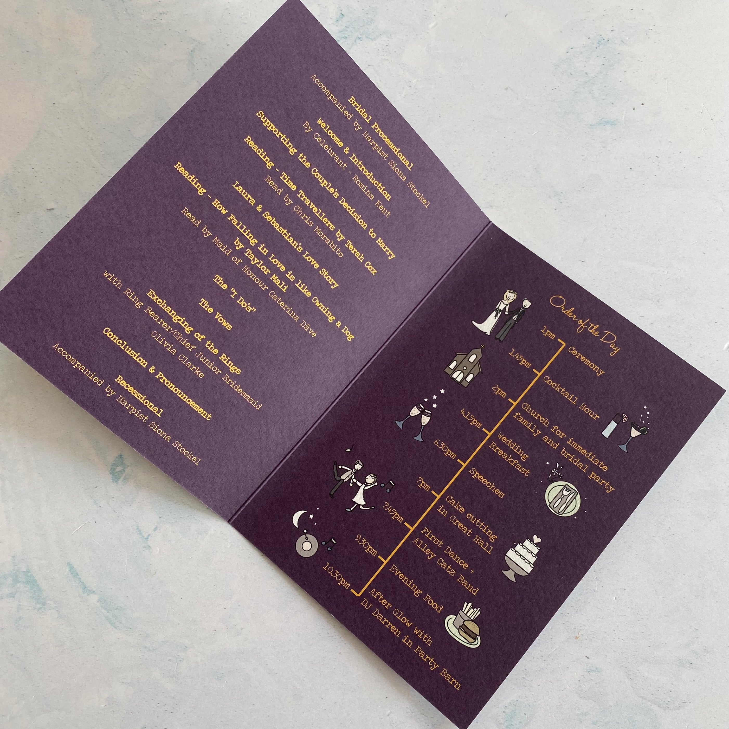 Wedding Order Of Service Venue Illustration