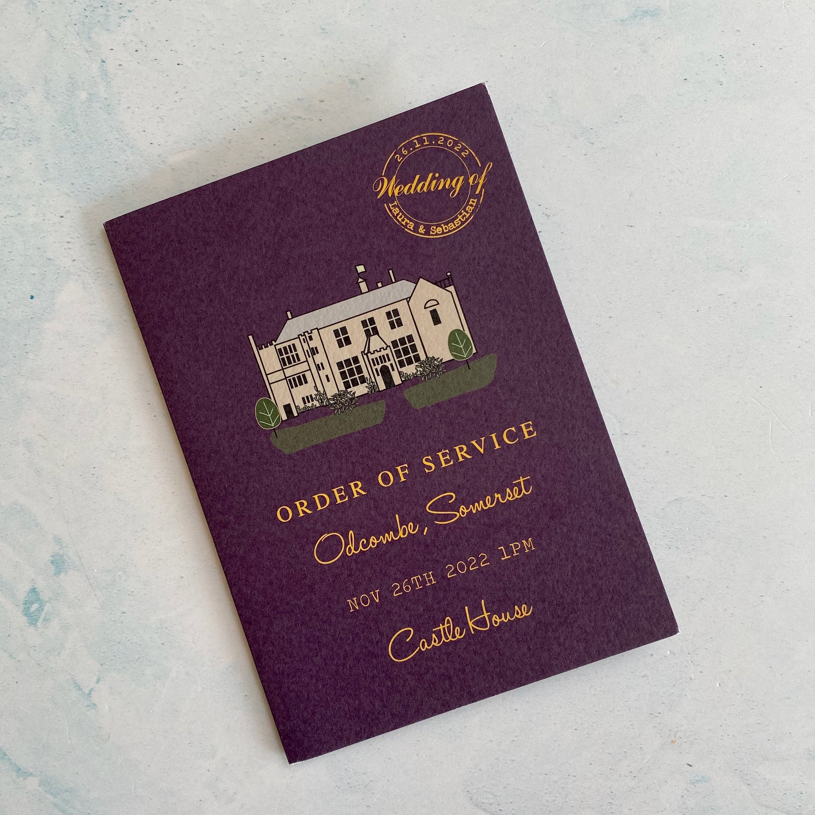 Wedding Order Of Service Venue Illustration