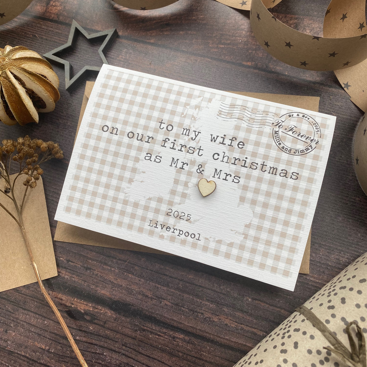 To My Wife On Our First Christmas Card Personalised