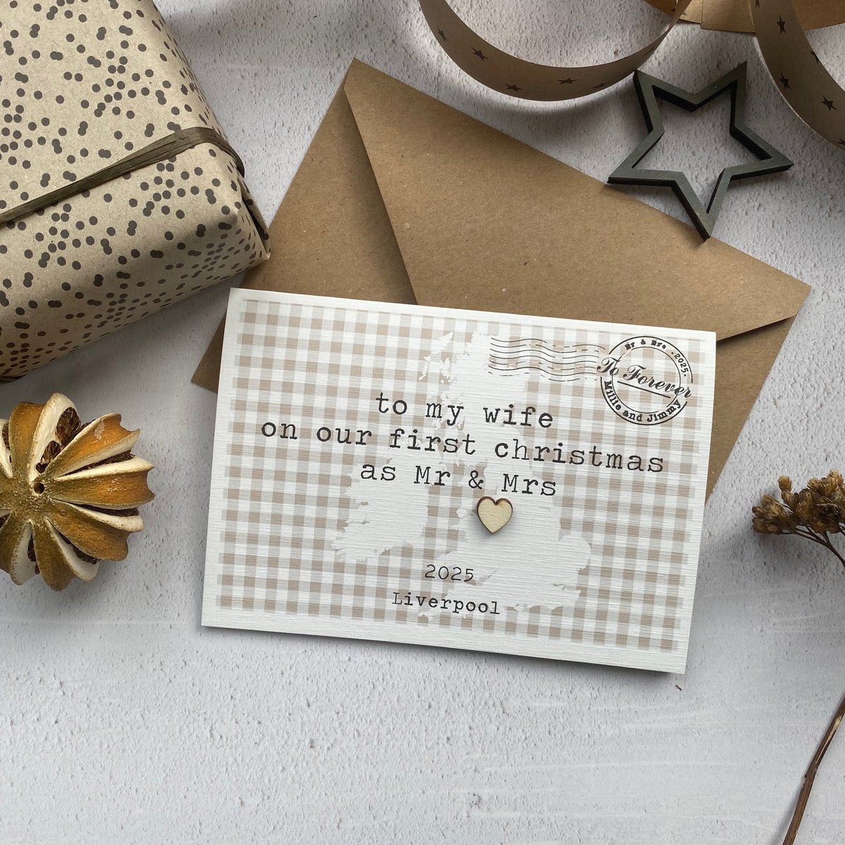 To My Wife On Our First Christmas Card Personalised