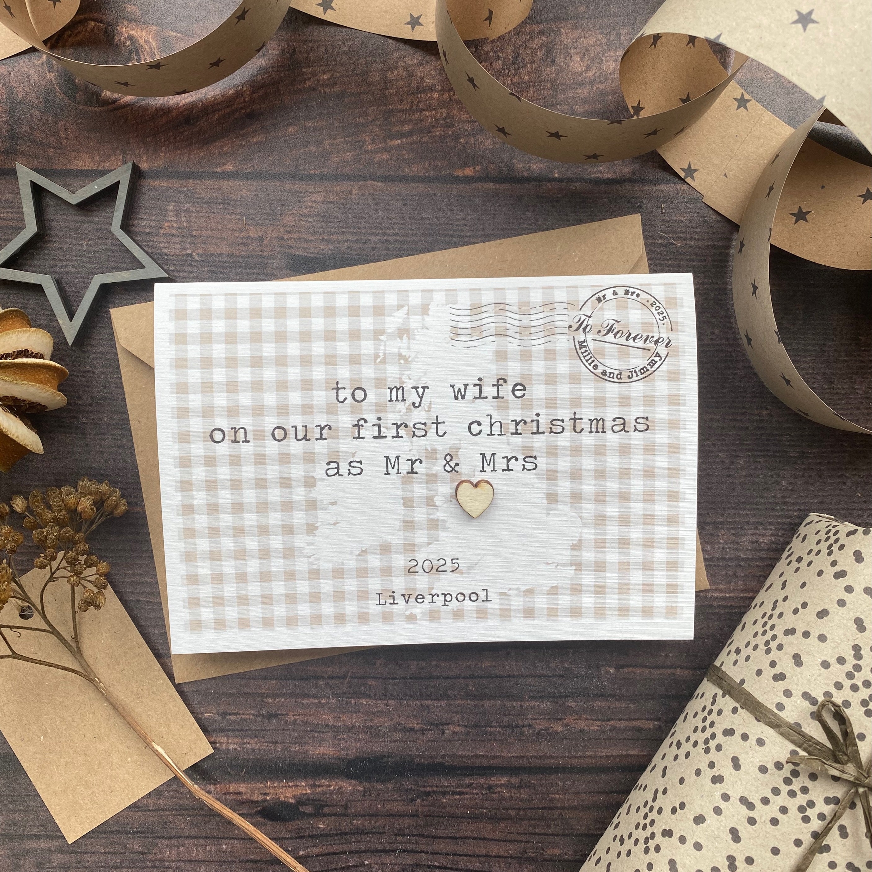 To My Wife On Our First Christmas Card Personalised