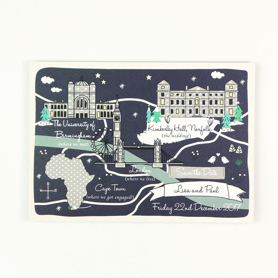 Save the Date Map Story - Navy
