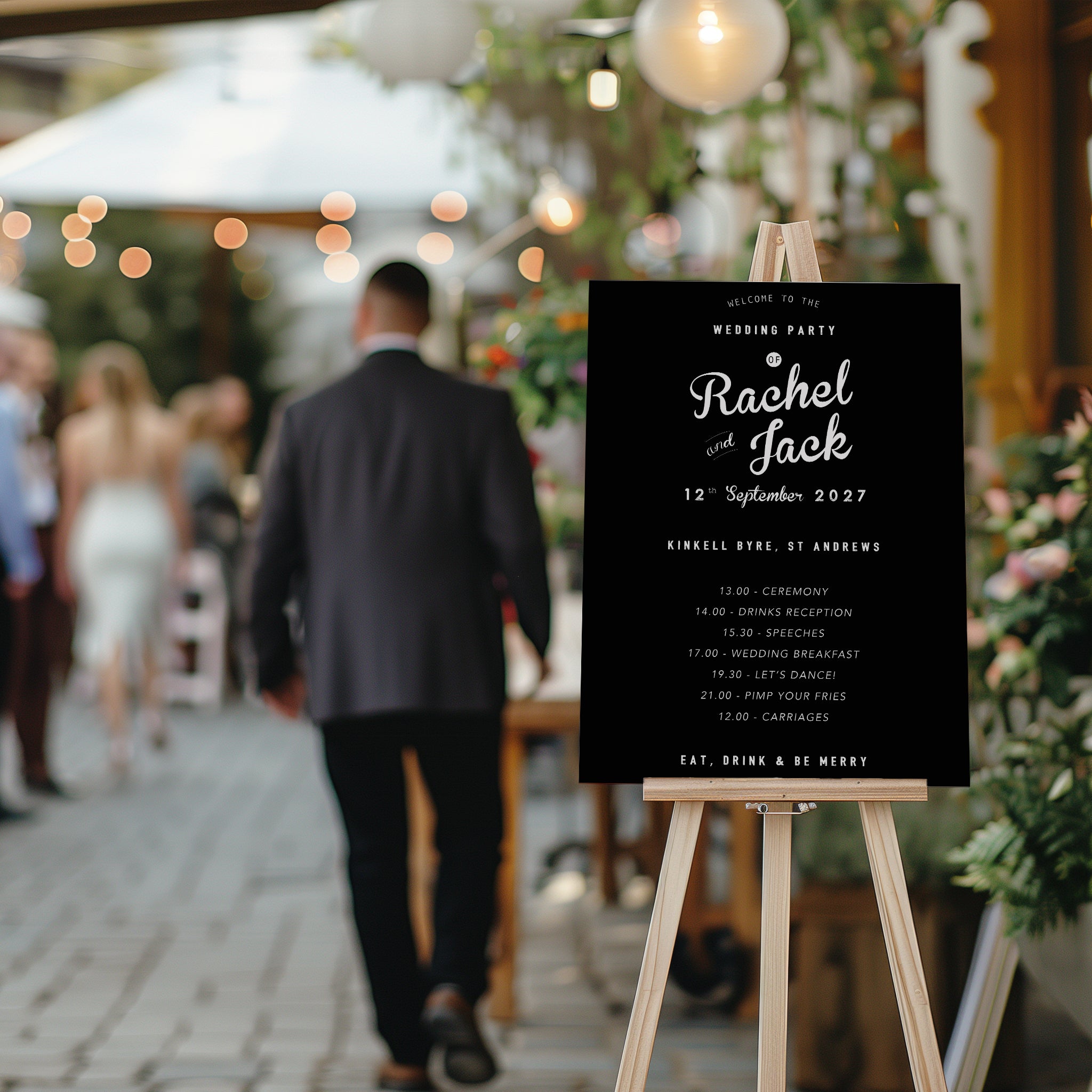 Order Of Events Wedding Sign & Welcome Board