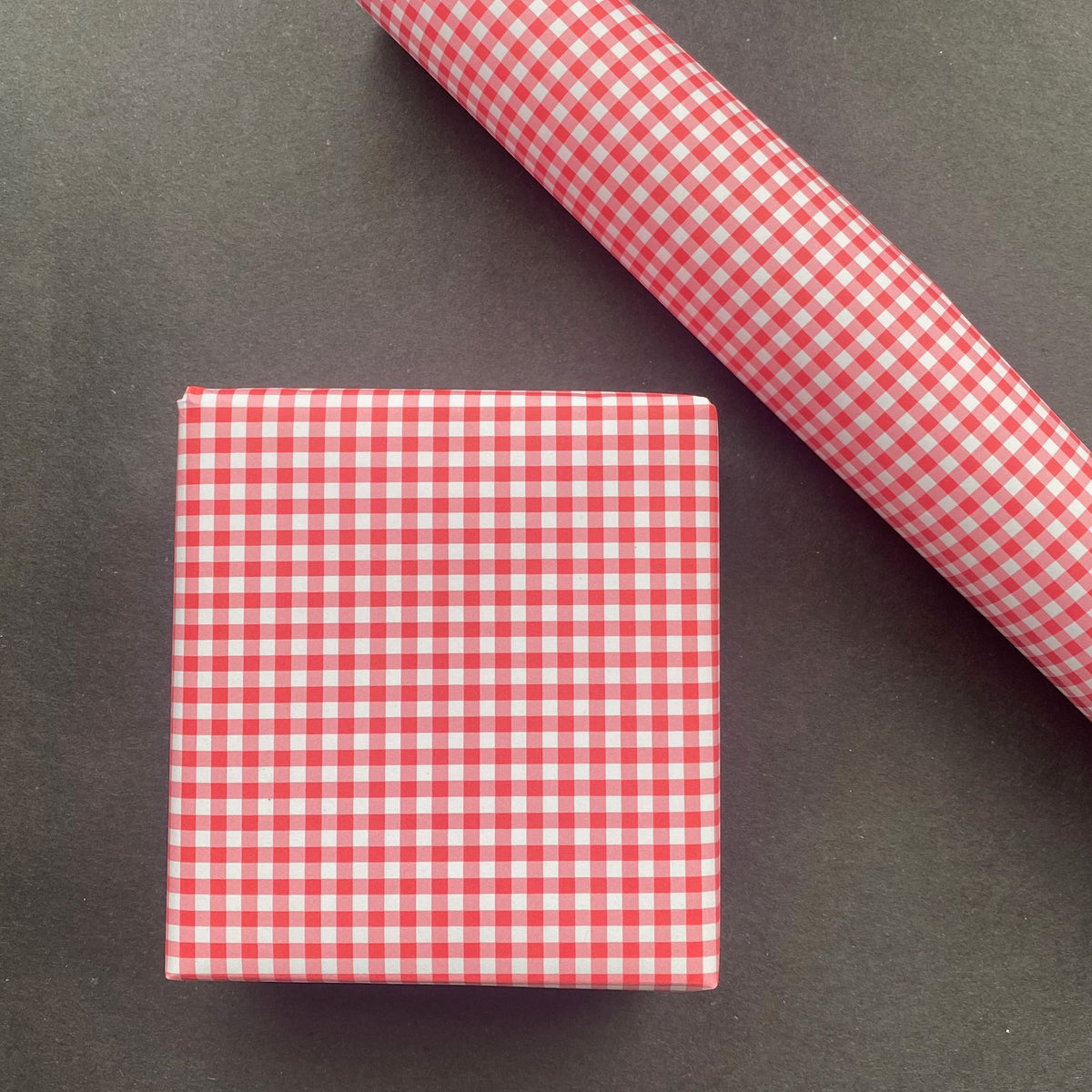 Red Gingham Paper Fibre Wrapping/Patterned Paper Sheet