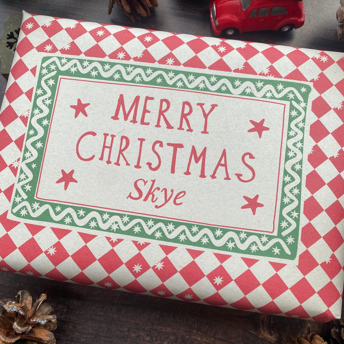 Christmas Personalised Paper Fibre Eco-Natural Kraft Wrapping Paper