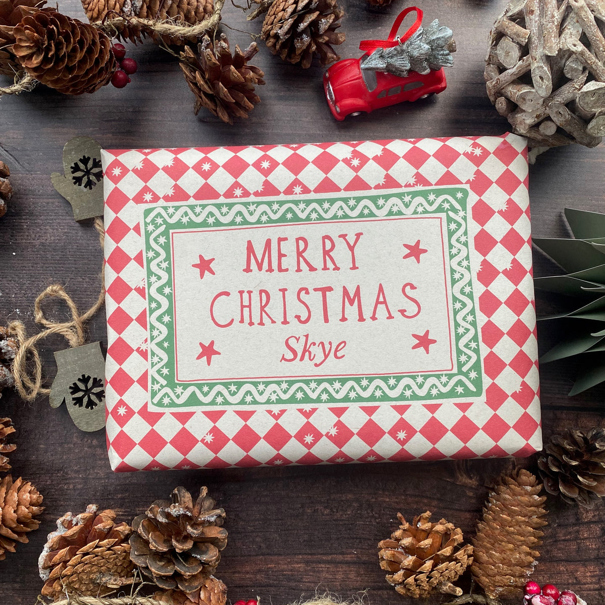 Christmas Personalised Paper Fibre Eco-Natural Kraft Wrapping Paper
