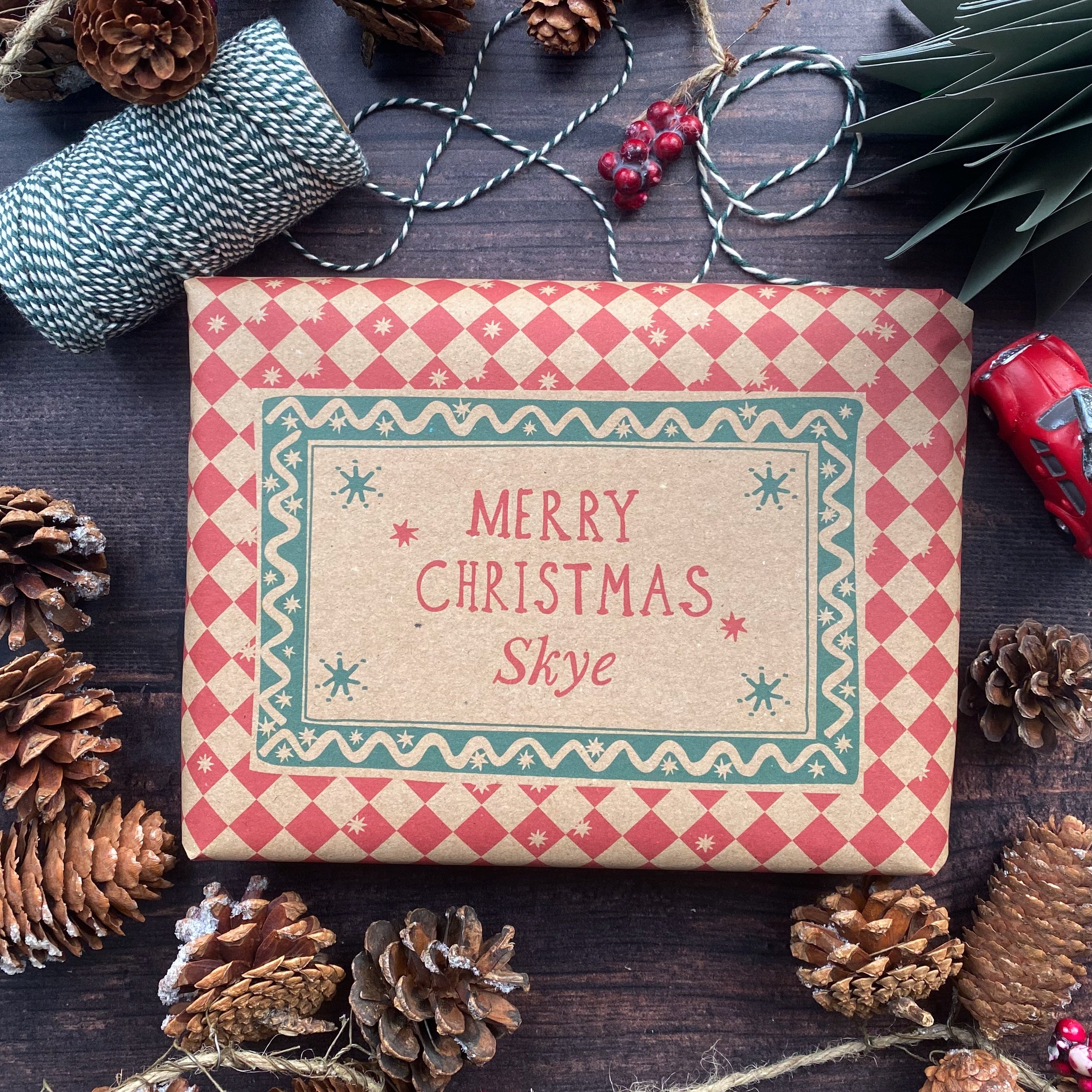 Christmas Personalised Paper Fibre Manilla Kraft Wrapping Paper