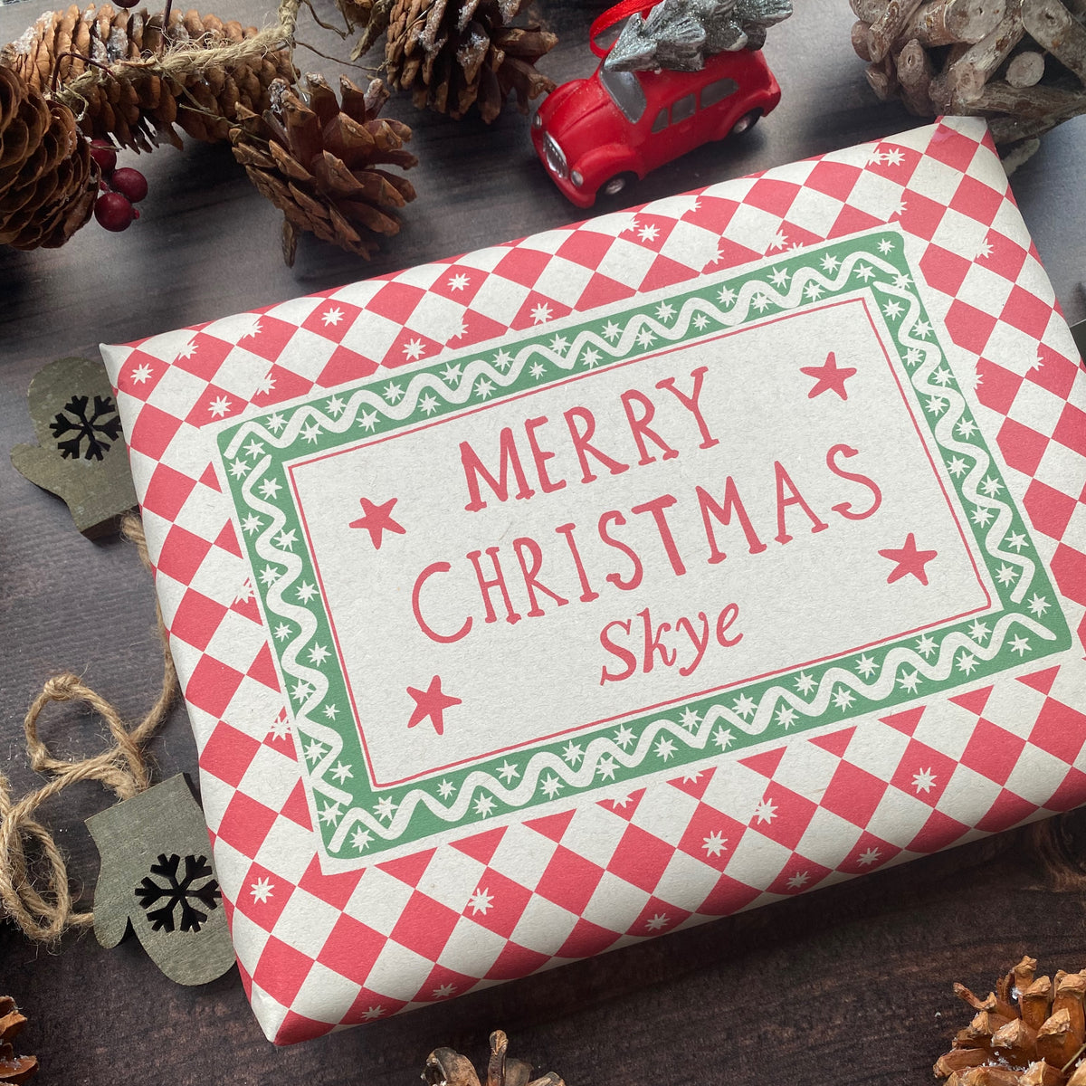 Christmas Personalised Paper Fibre Eco-Natural Kraft Wrapping Paper