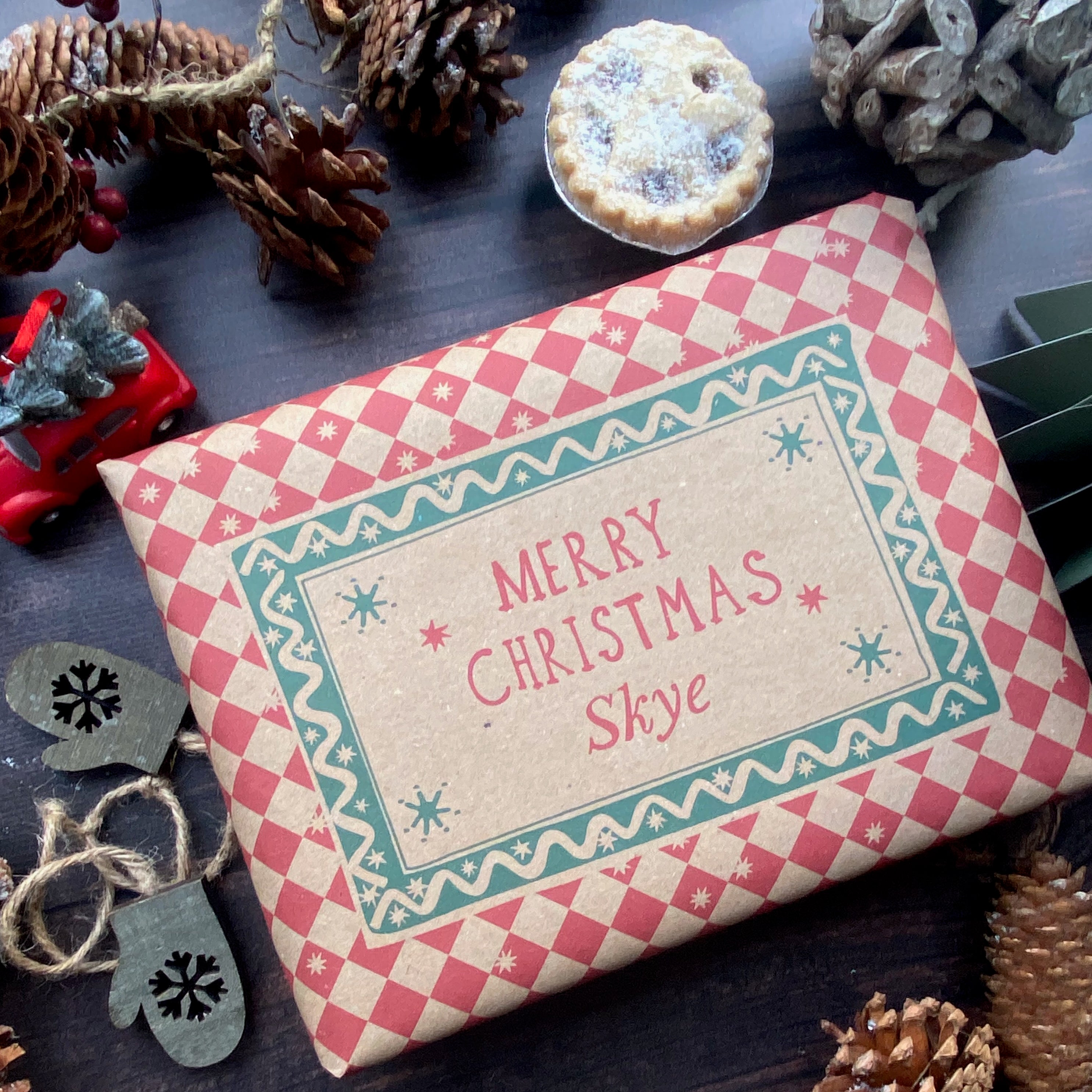 Christmas Personalised Paper Fibre Manilla Kraft Wrapping Paper