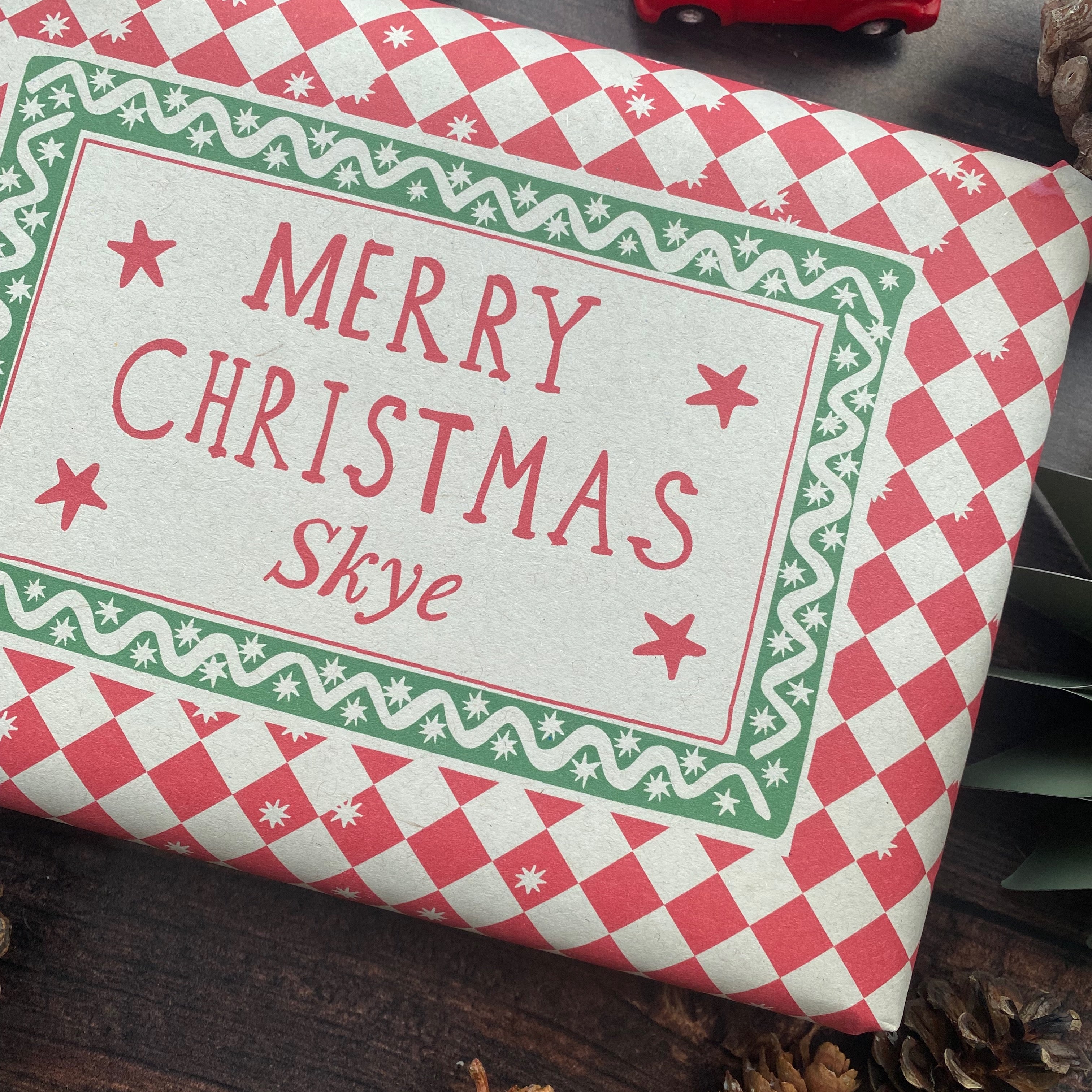 Christmas Personalised Paper Fibre Eco-Natural Kraft Wrapping Paper