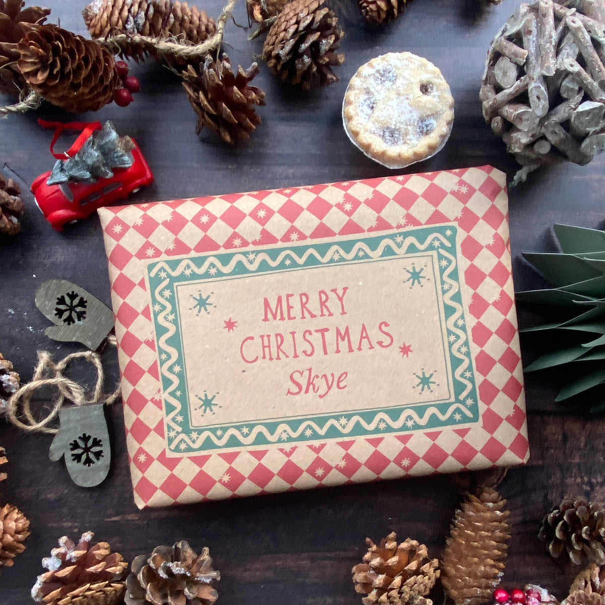 Christmas Personalised Paper Fibre Manilla Kraft Wrapping Paper