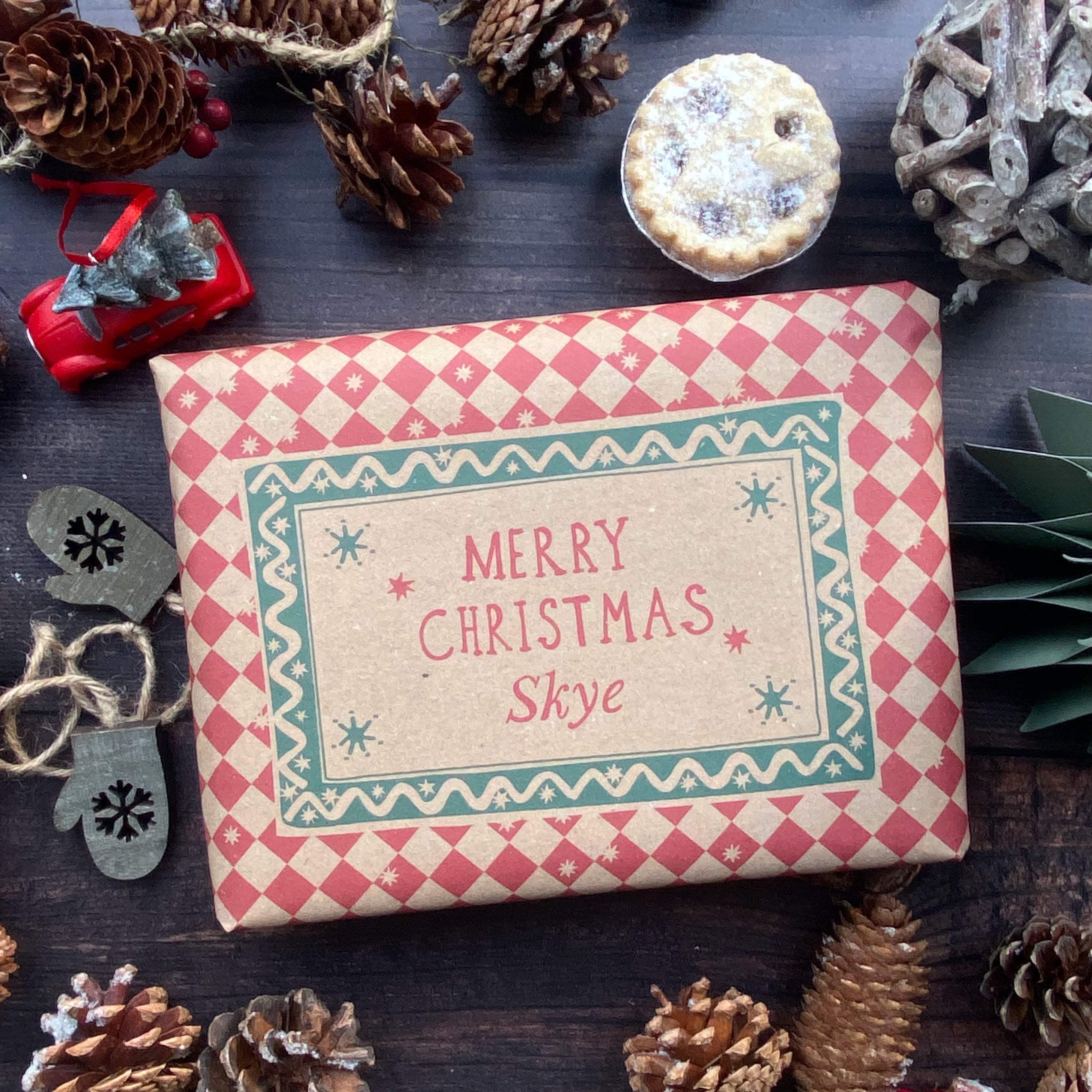 Christmas Personalised Paper Fibre Manilla Kraft Wrapping Paper