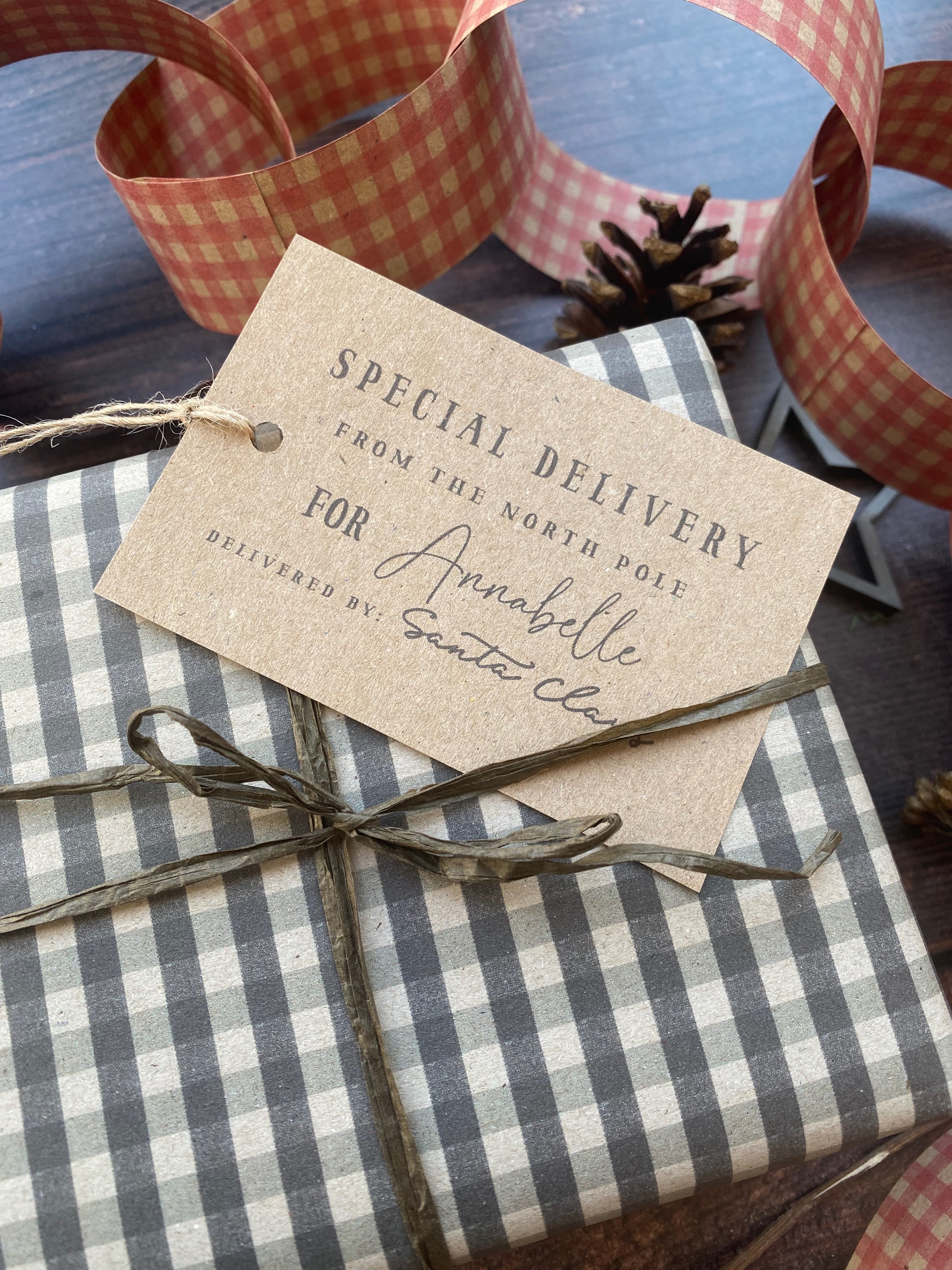 Gingham Christmas Wrapping paper