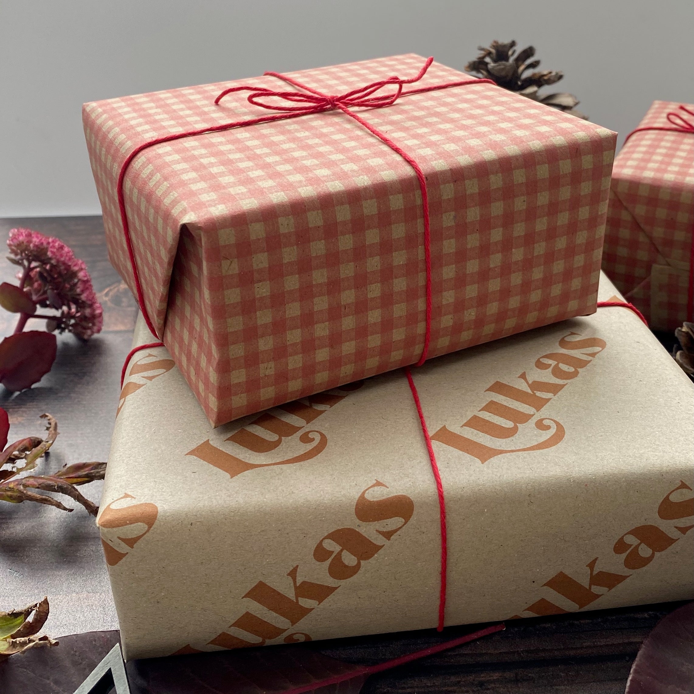 Red Gingham Christmas Wrapping paper