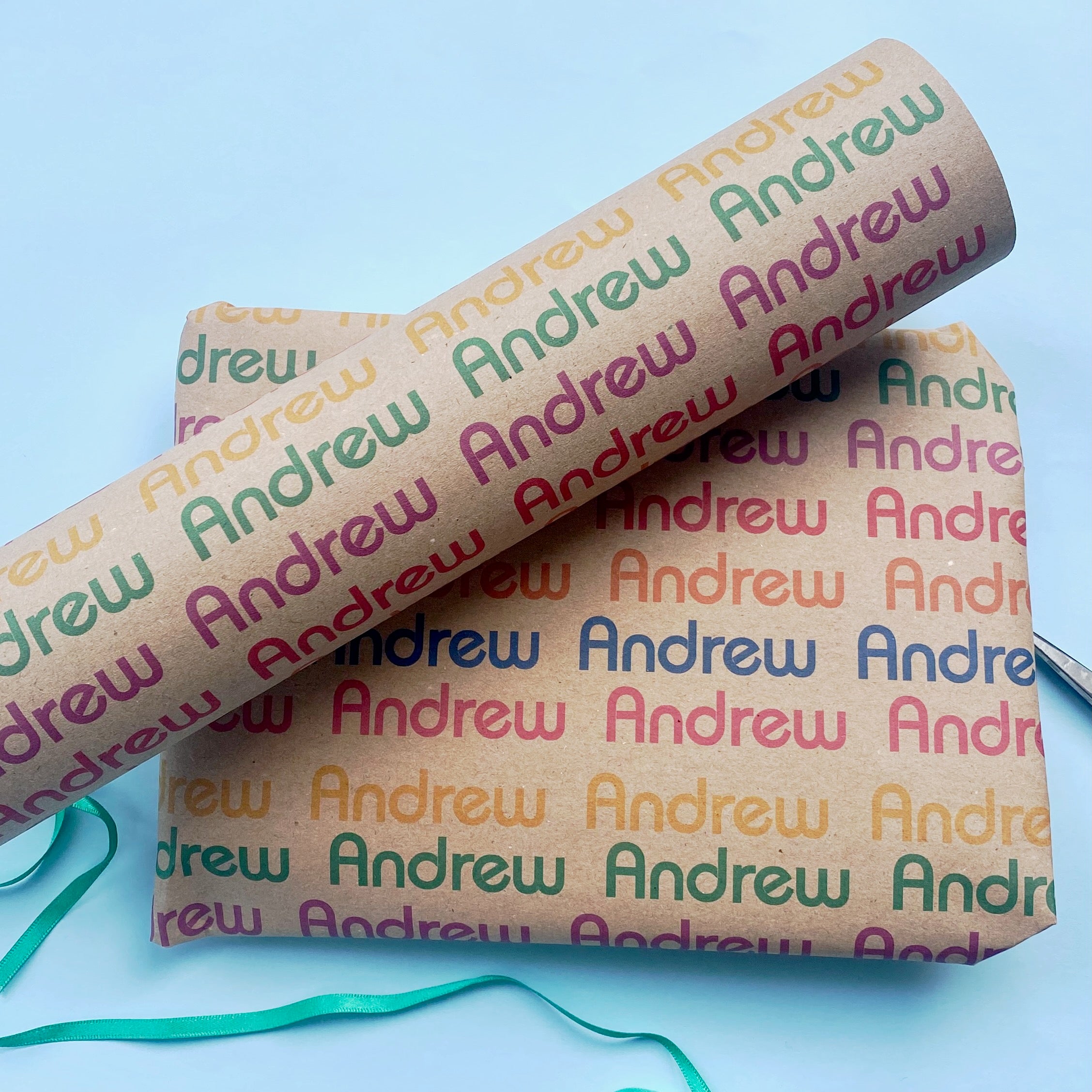1980's Retro Name Personalised Recycled Wrapping Paper