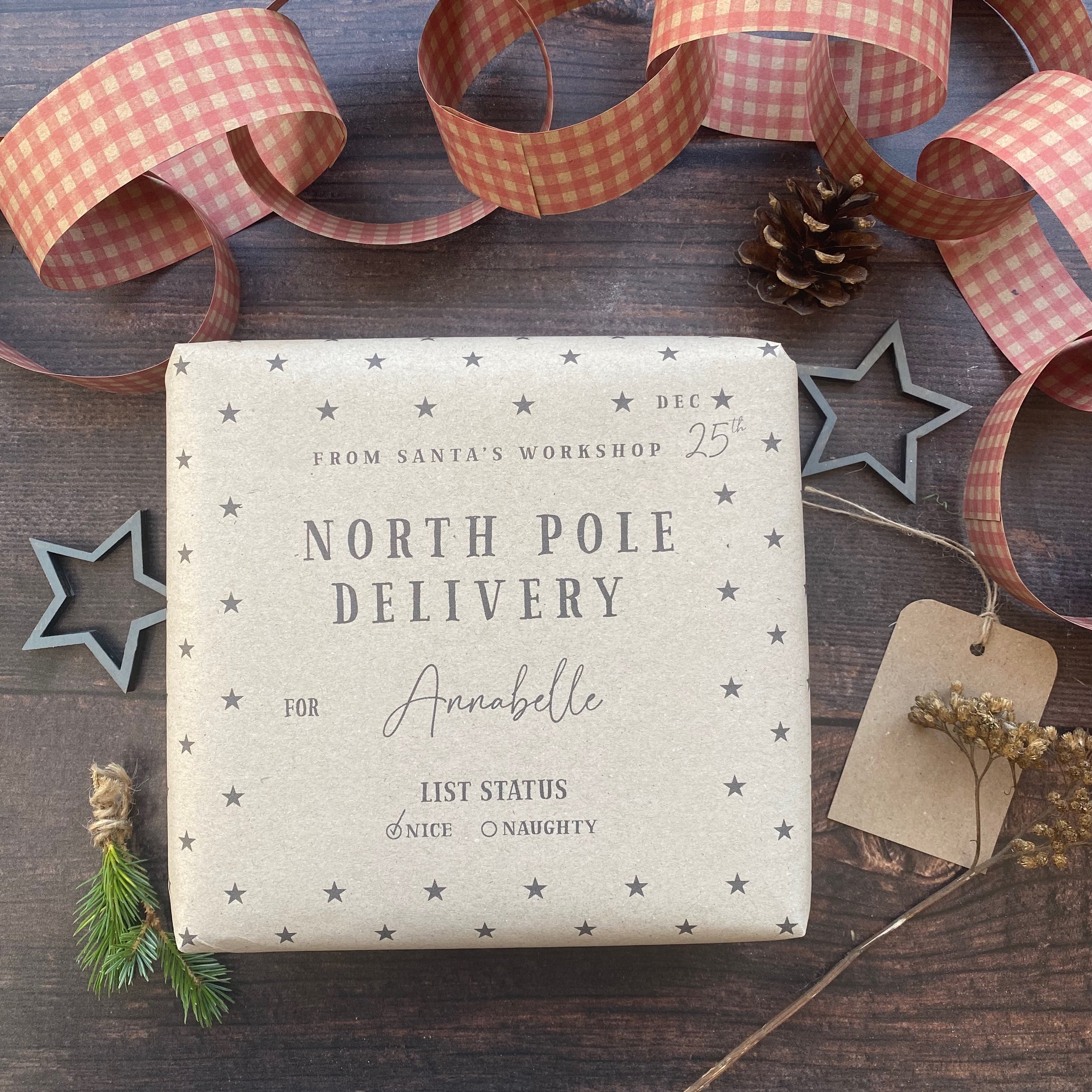 North Pole Personalised Paper Fibre Wrapping Paper