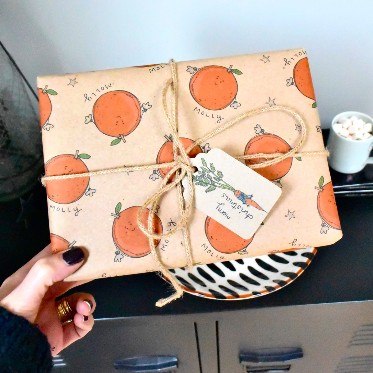 Personalised Fun Satsuma Christmas Wrapping Paper