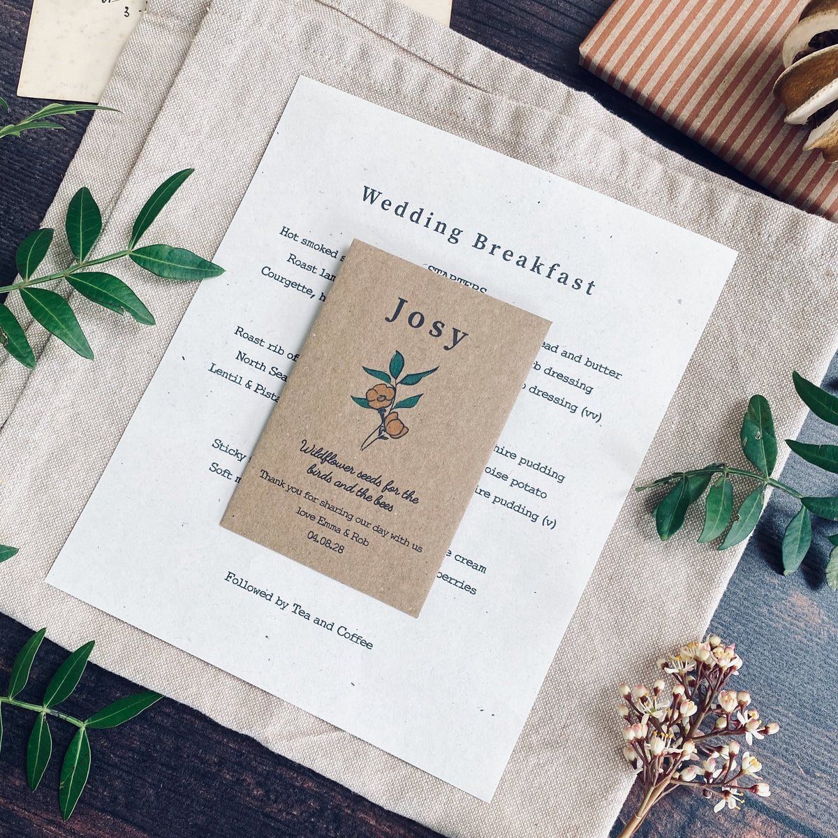 Rustic Boho Tipi Seeded Place-names
