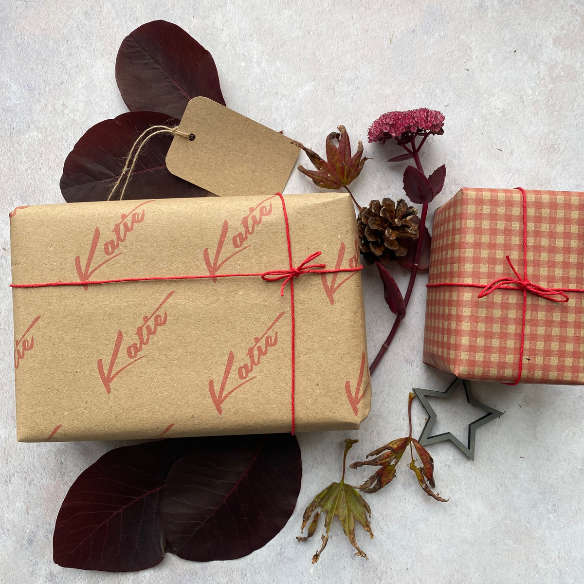 Handwritten Font Christmas Personalised Name Wrapping Paper