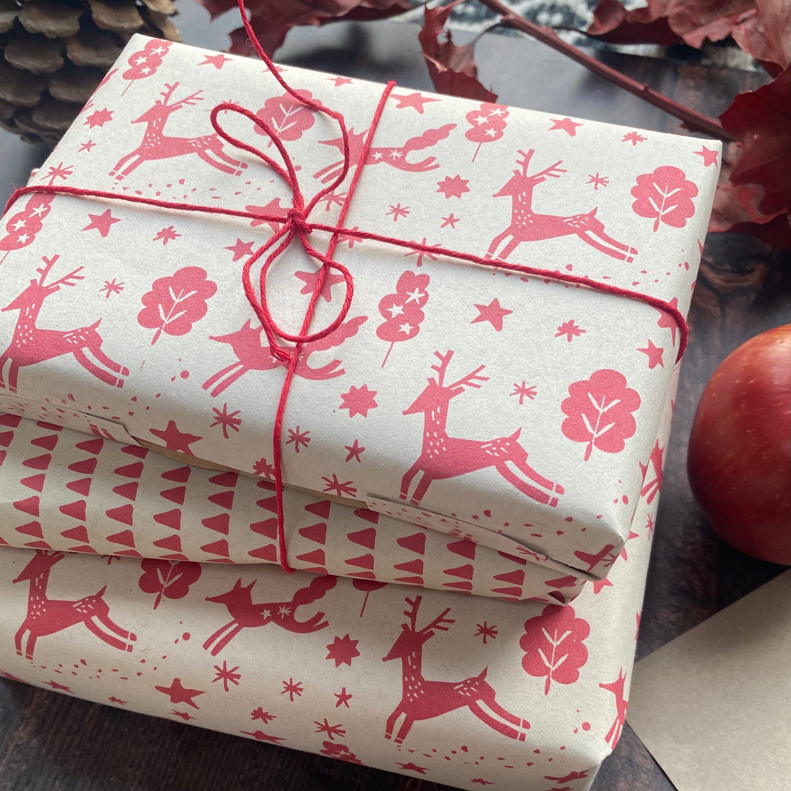 Christmas Scandi Style Paper Fibre Wrapping Paper Set