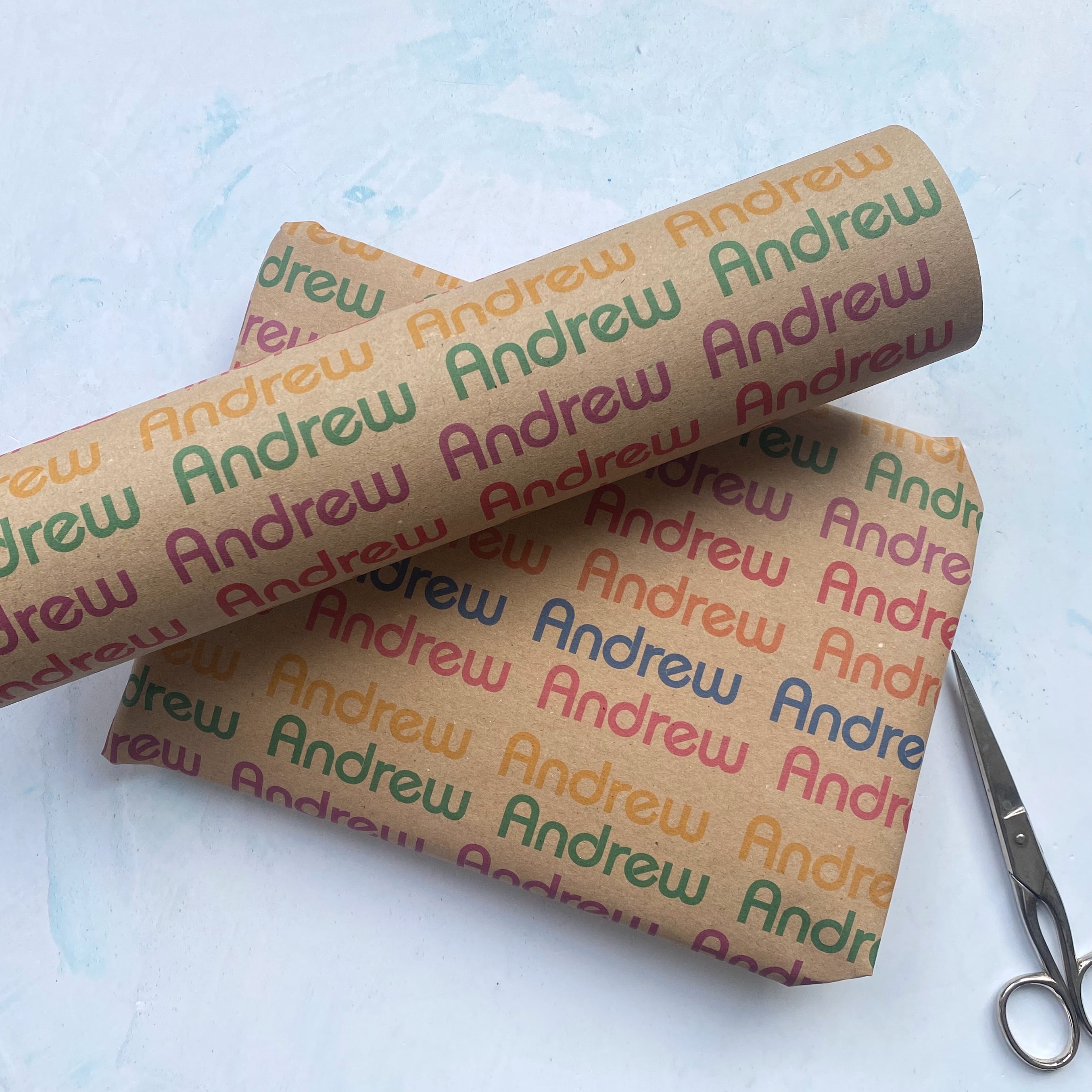1980's Retro Name Personalised Recycled Wrapping Paper