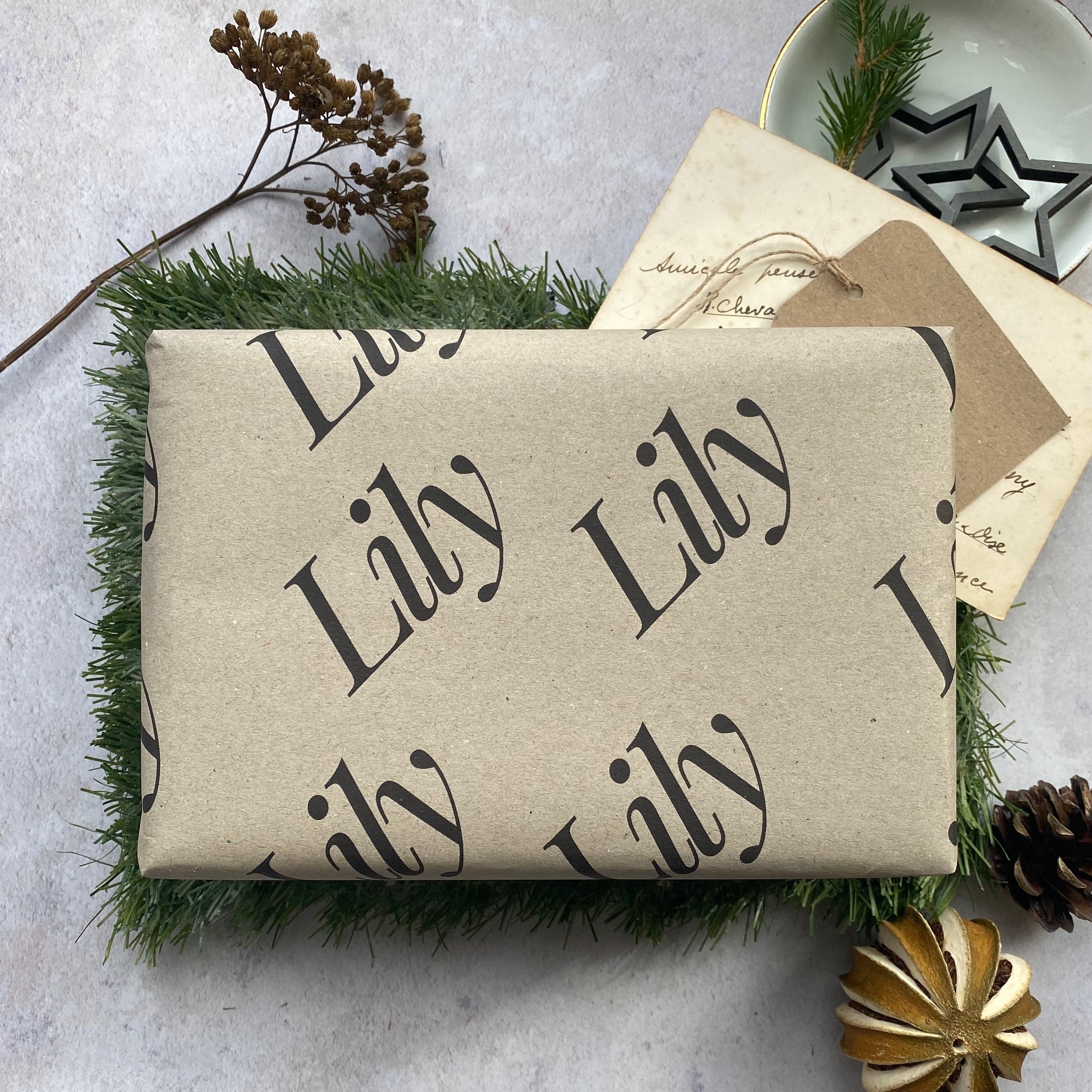 Christmas Personalised Paper Fibre Wrapping Paper