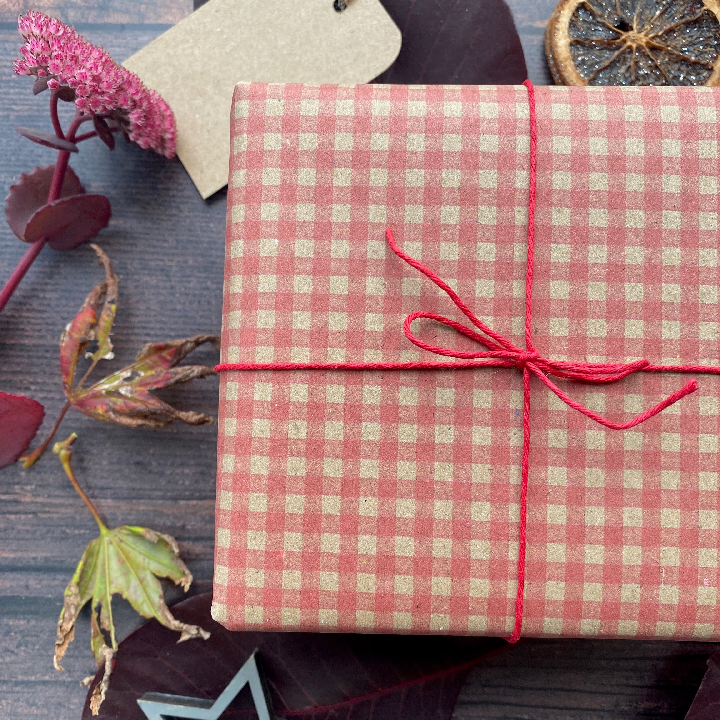 Red Gingham Christmas Wrapping paper