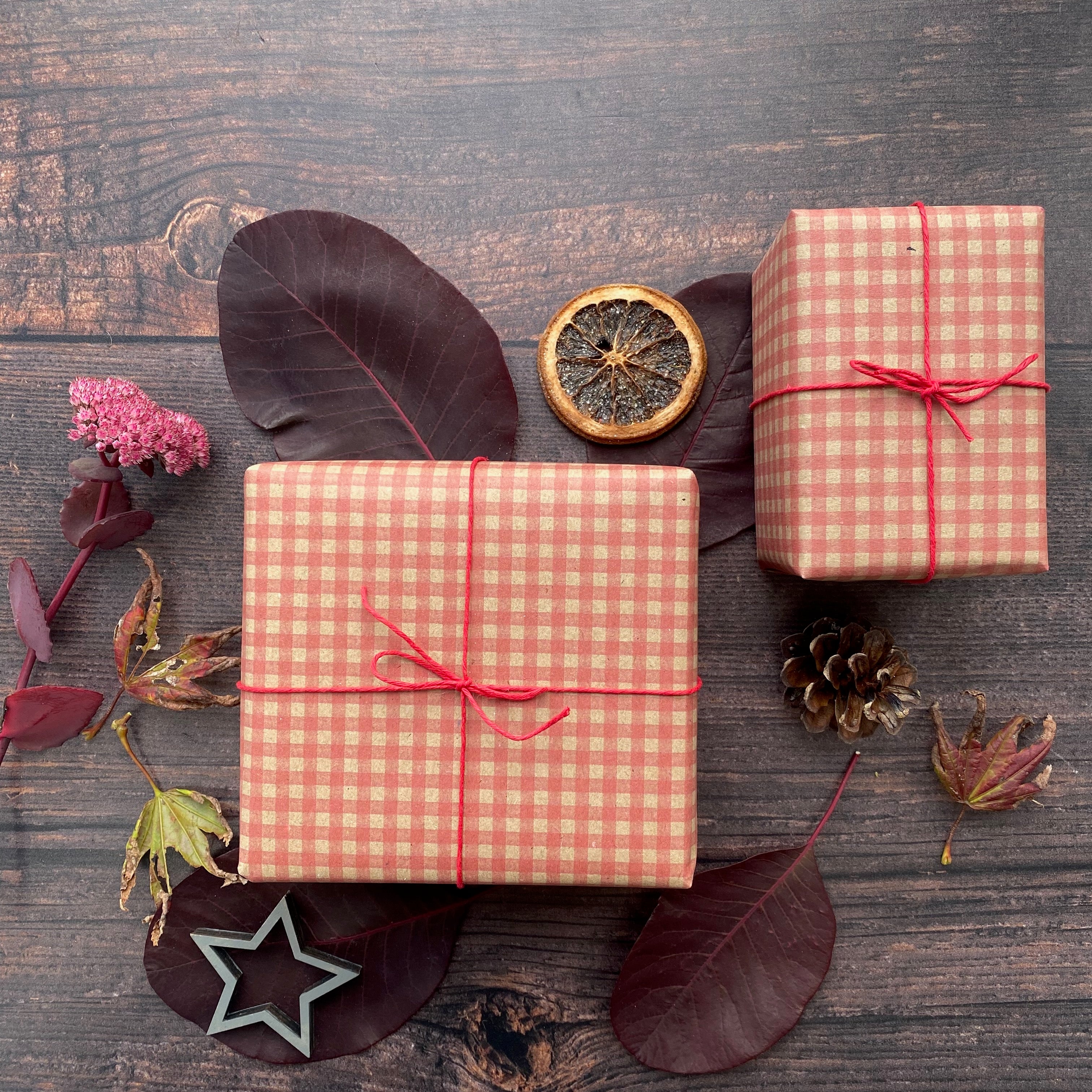 Red Gingham Christmas Wrapping paper