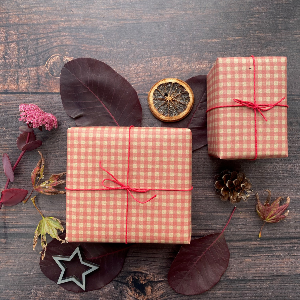 Red Gingham Christmas Wrapping paper