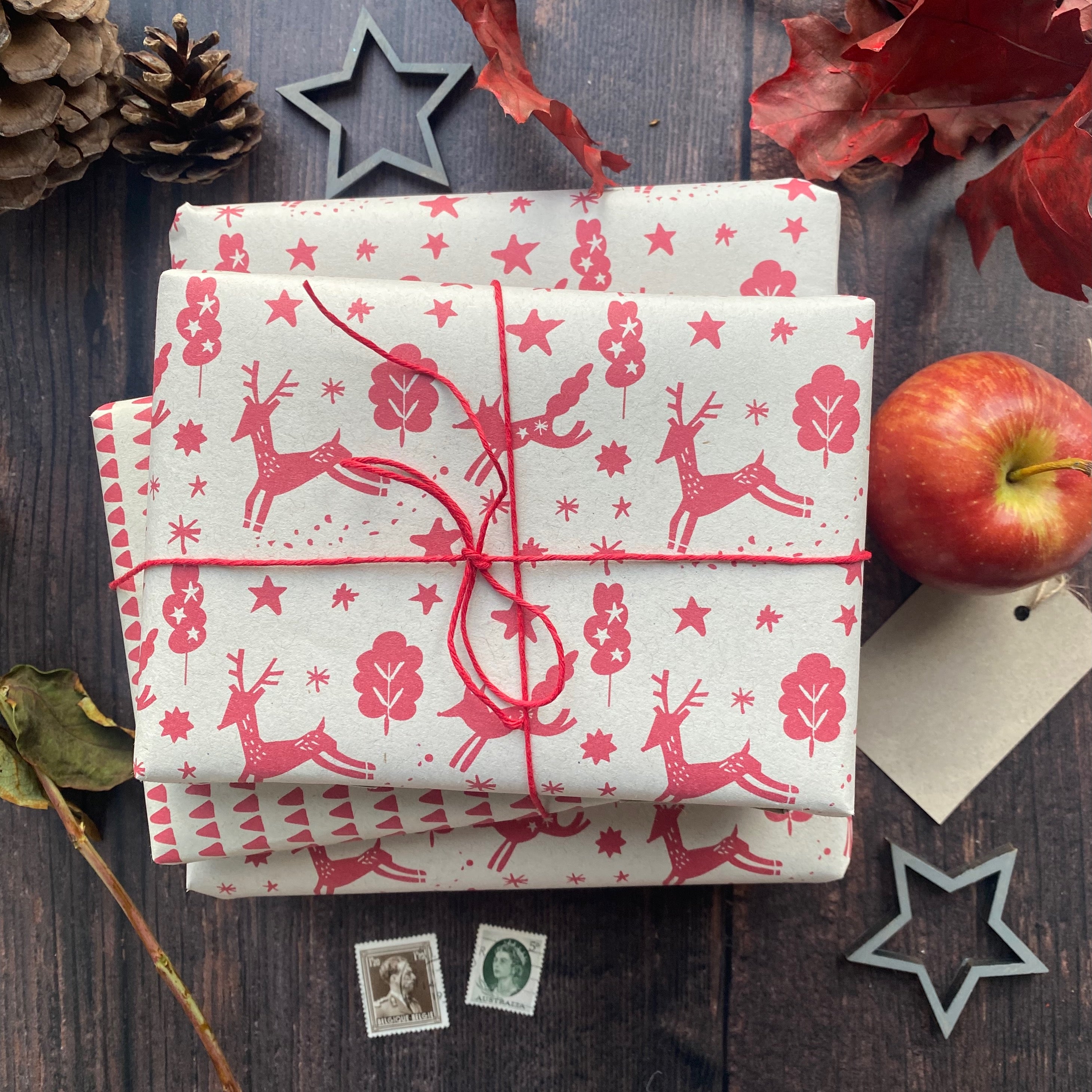 Christmas Scandi Style Paper Fibre Wrapping Paper Set