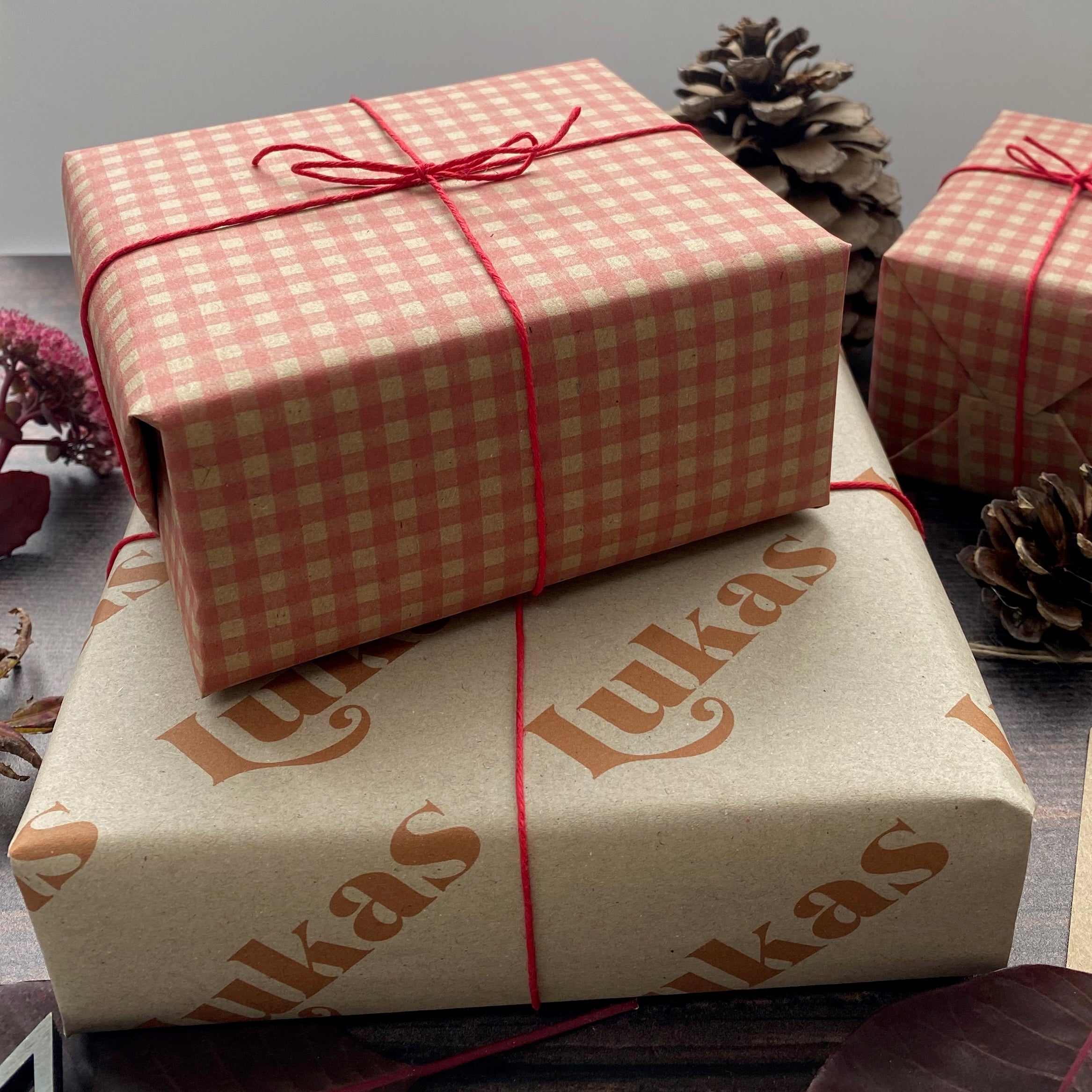 Red Gingham Christmas Wrapping paper