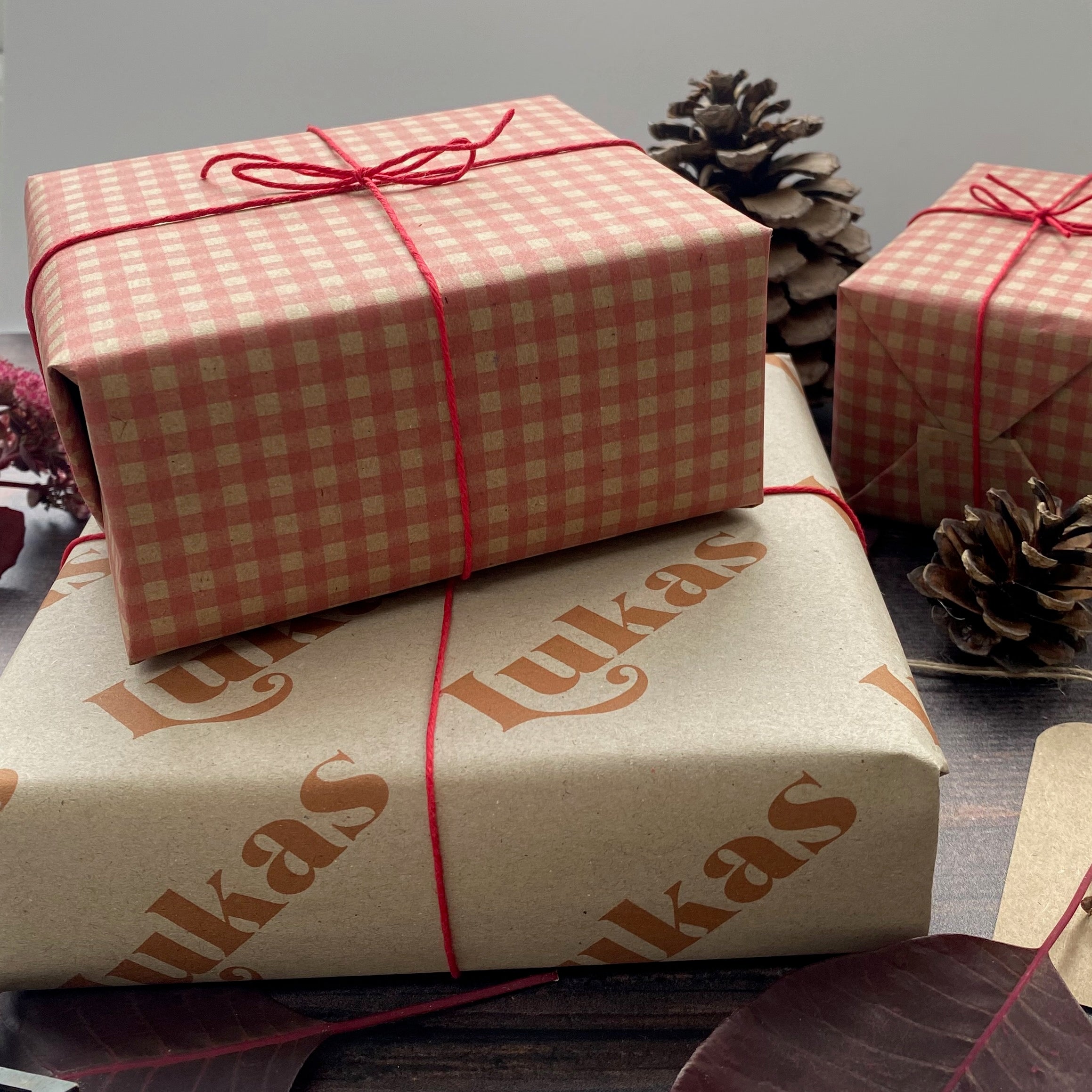 Retro Christmas Personalised Name Wrapping Paper Set